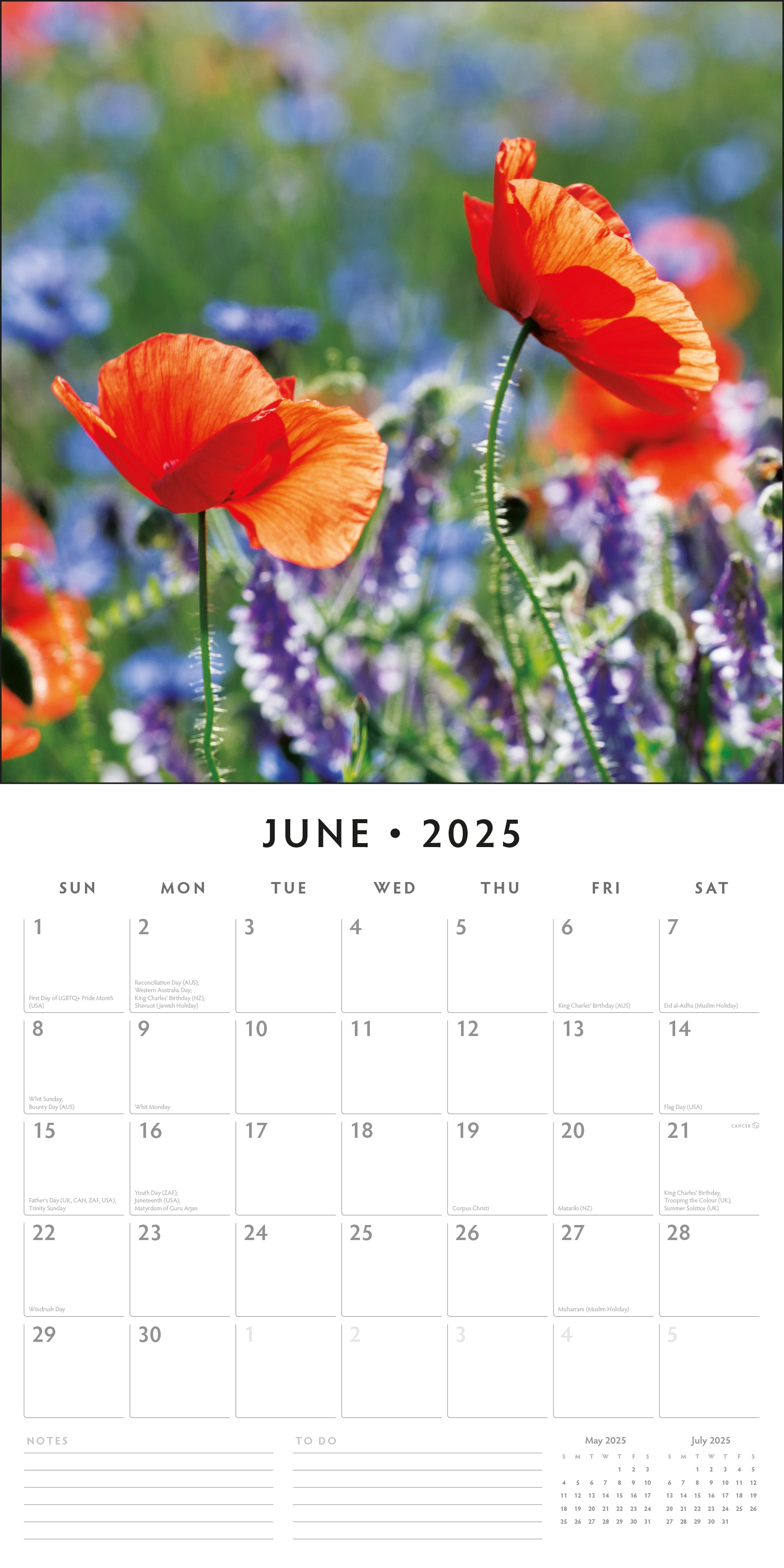 2025 Wild Flowers - Square Wall Calendar