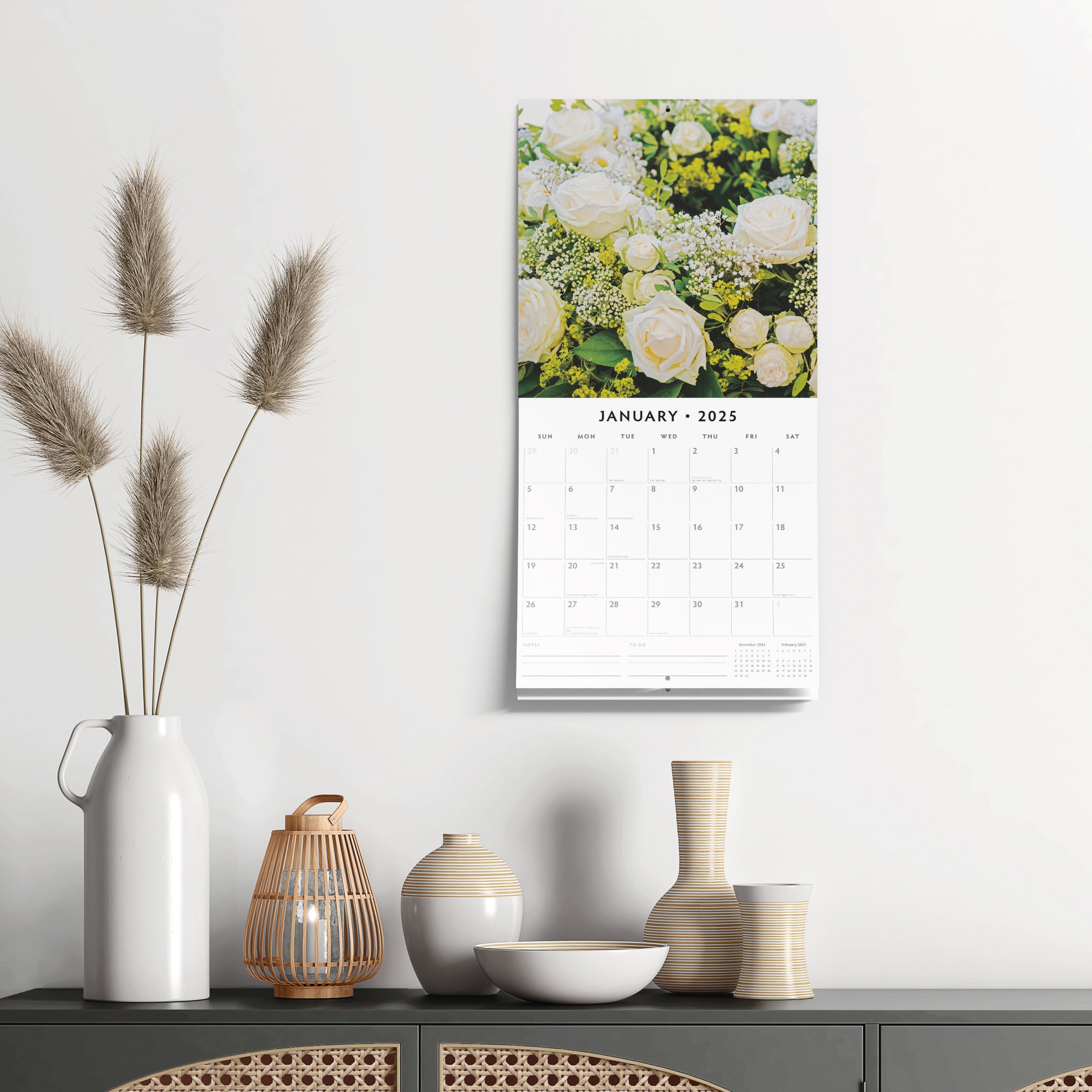 2025 Floral Bouquet - Square Wall Calendar