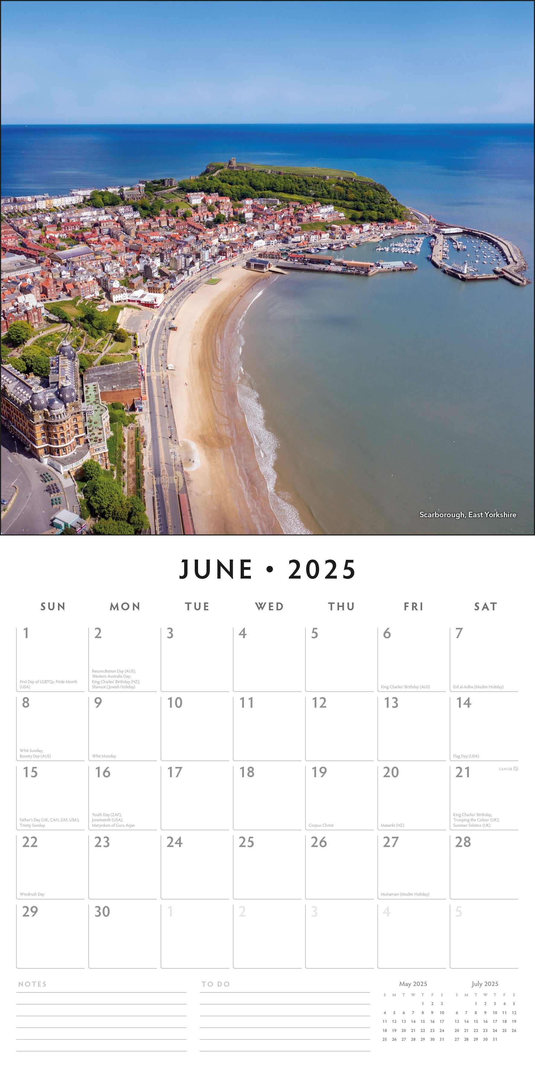 2025 Coastlines of Britain - Square Wall Calendar