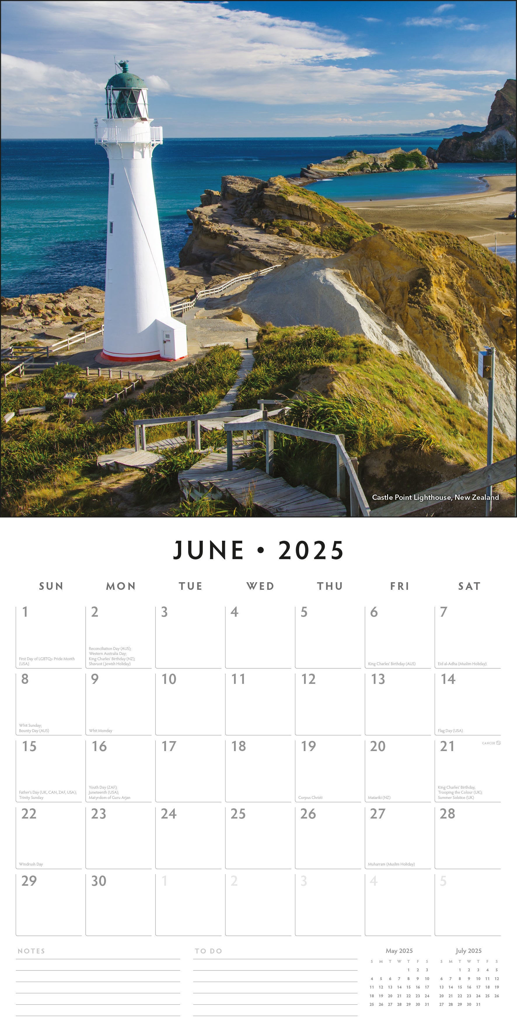 2025 Lighthouses - Square Wall Calendar