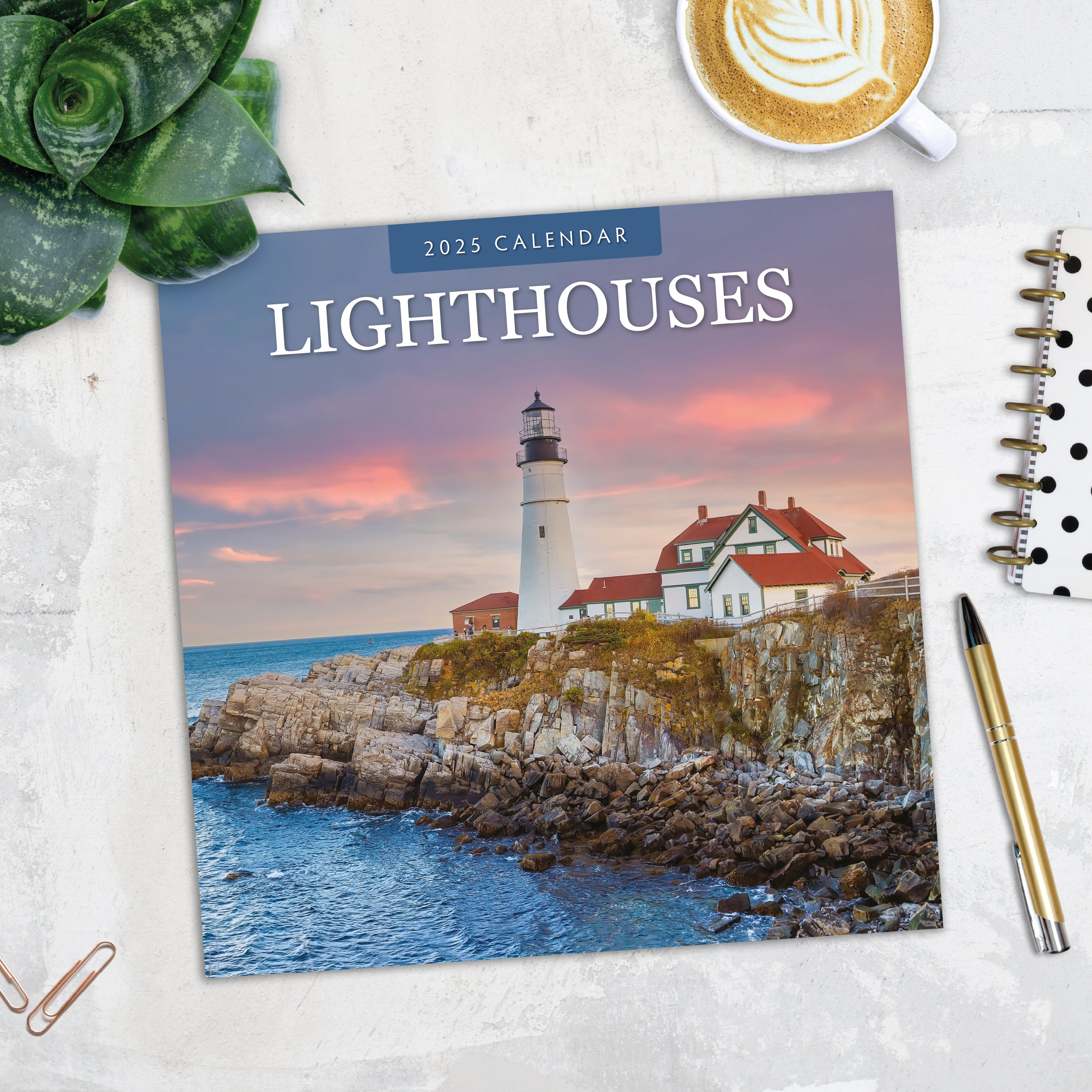 2025 Lighthouses - Square Wall Calendar