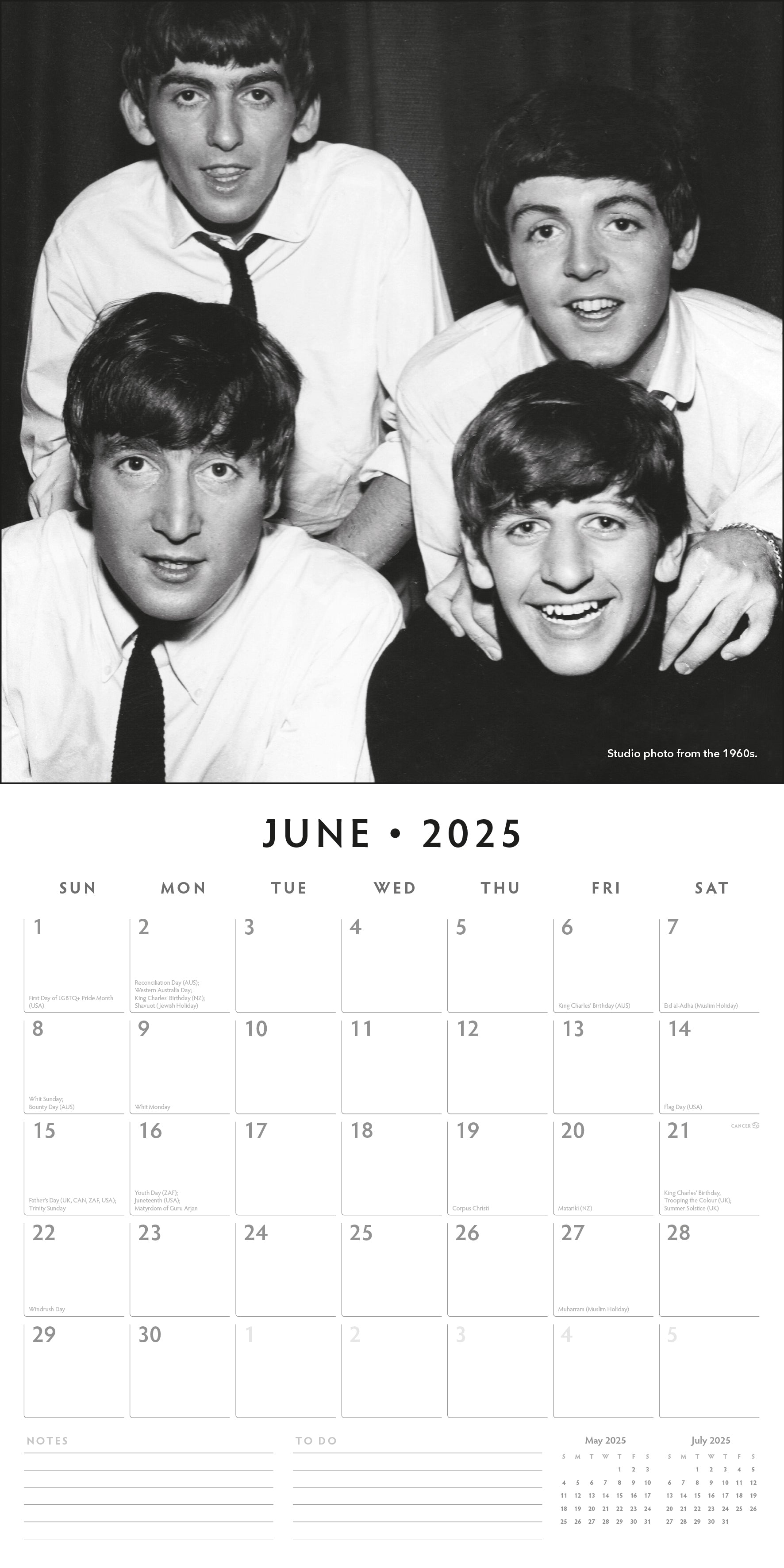 2025 The Beatles - Square Wall Calendar