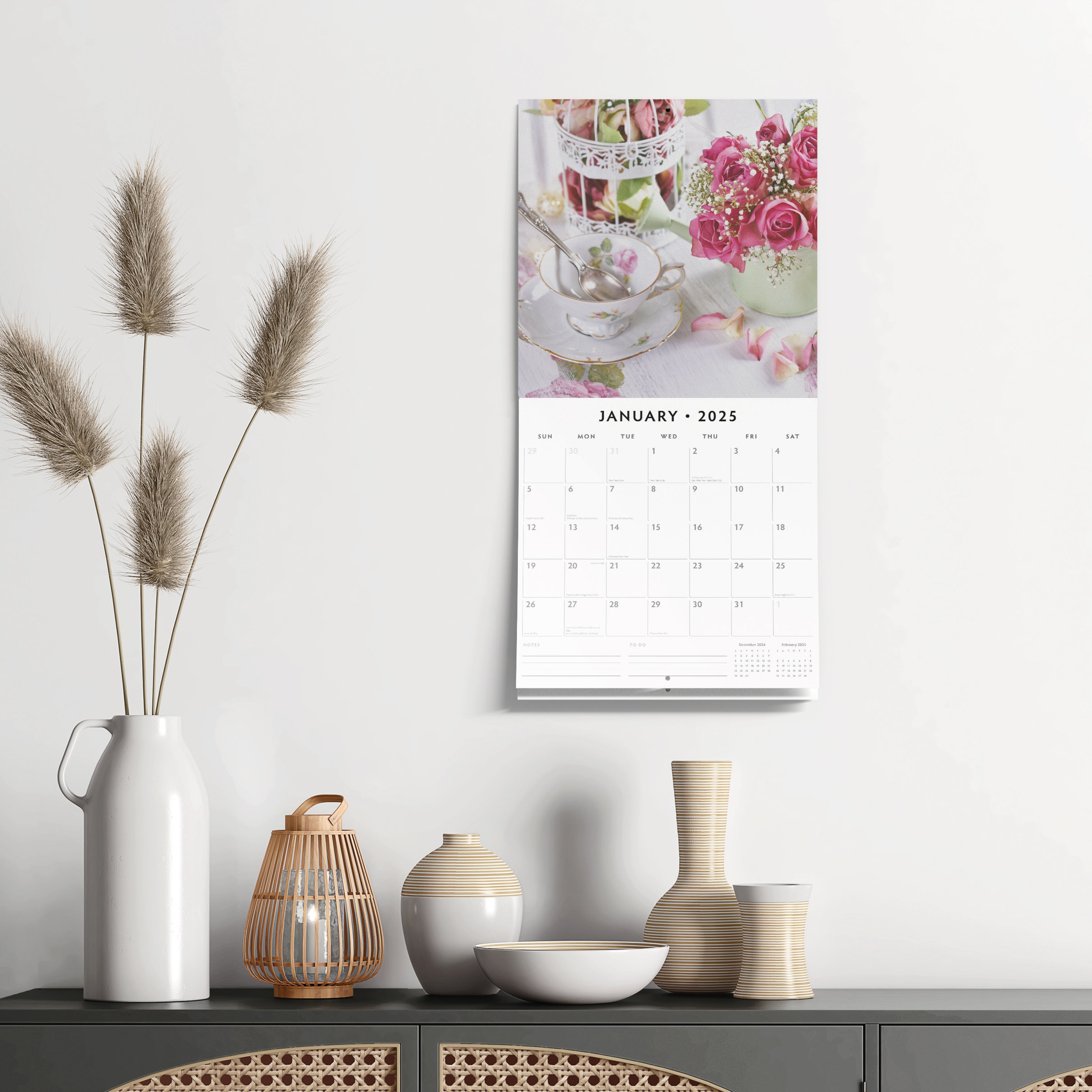 2025 Shabby Chic - Square Wall Calendar