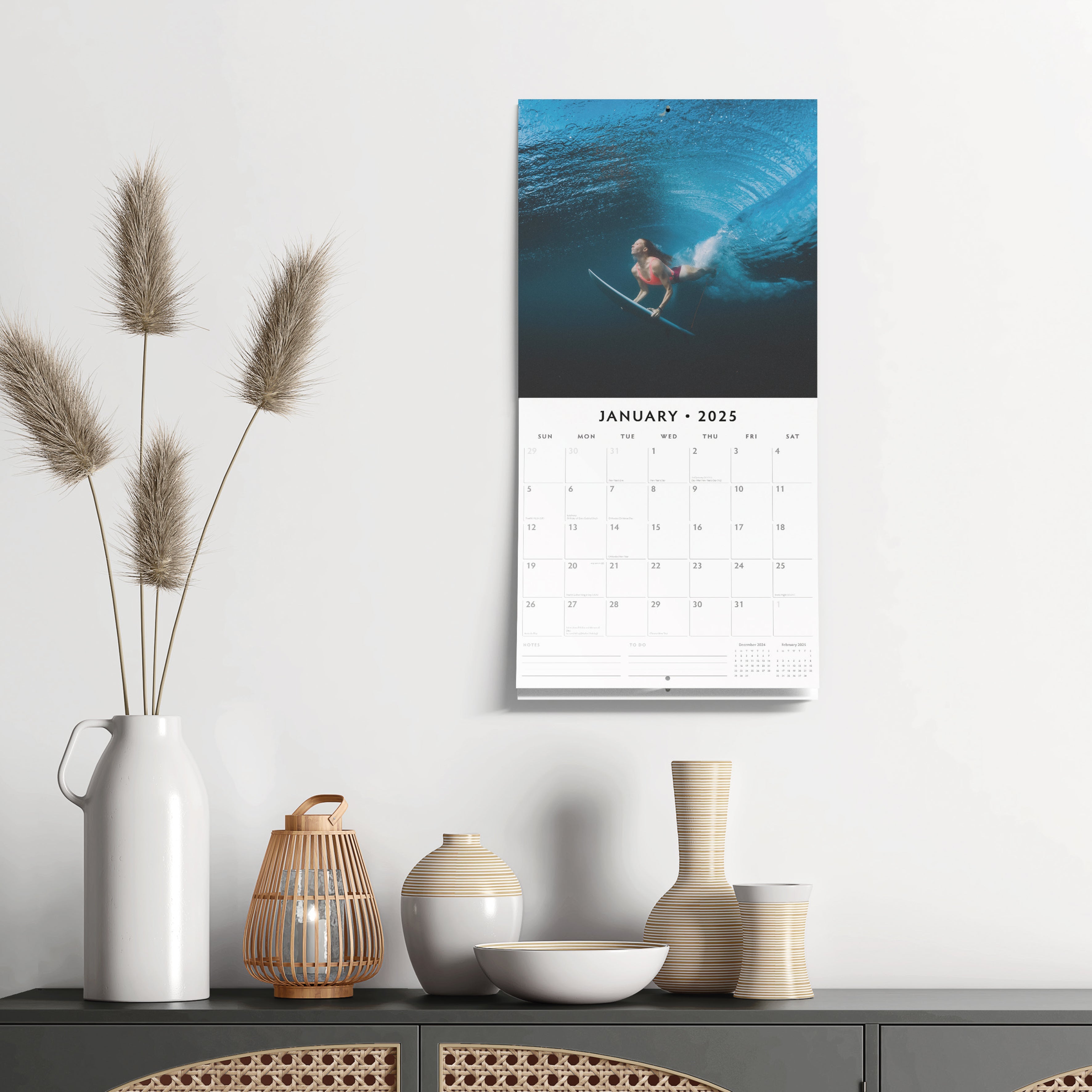 2025 Surfing - Square Wall Calendar