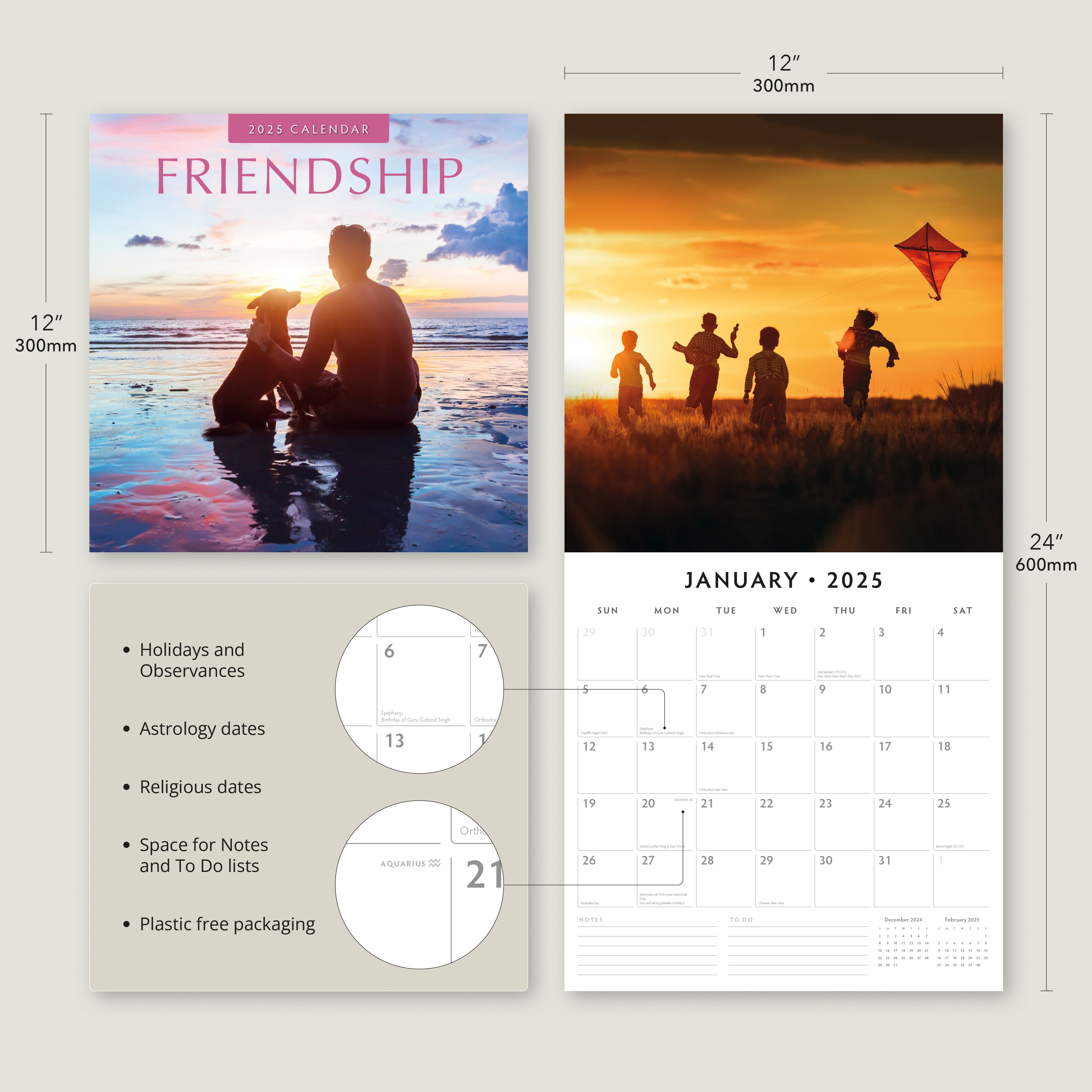 2025 Friendship - Square Wall Calendar