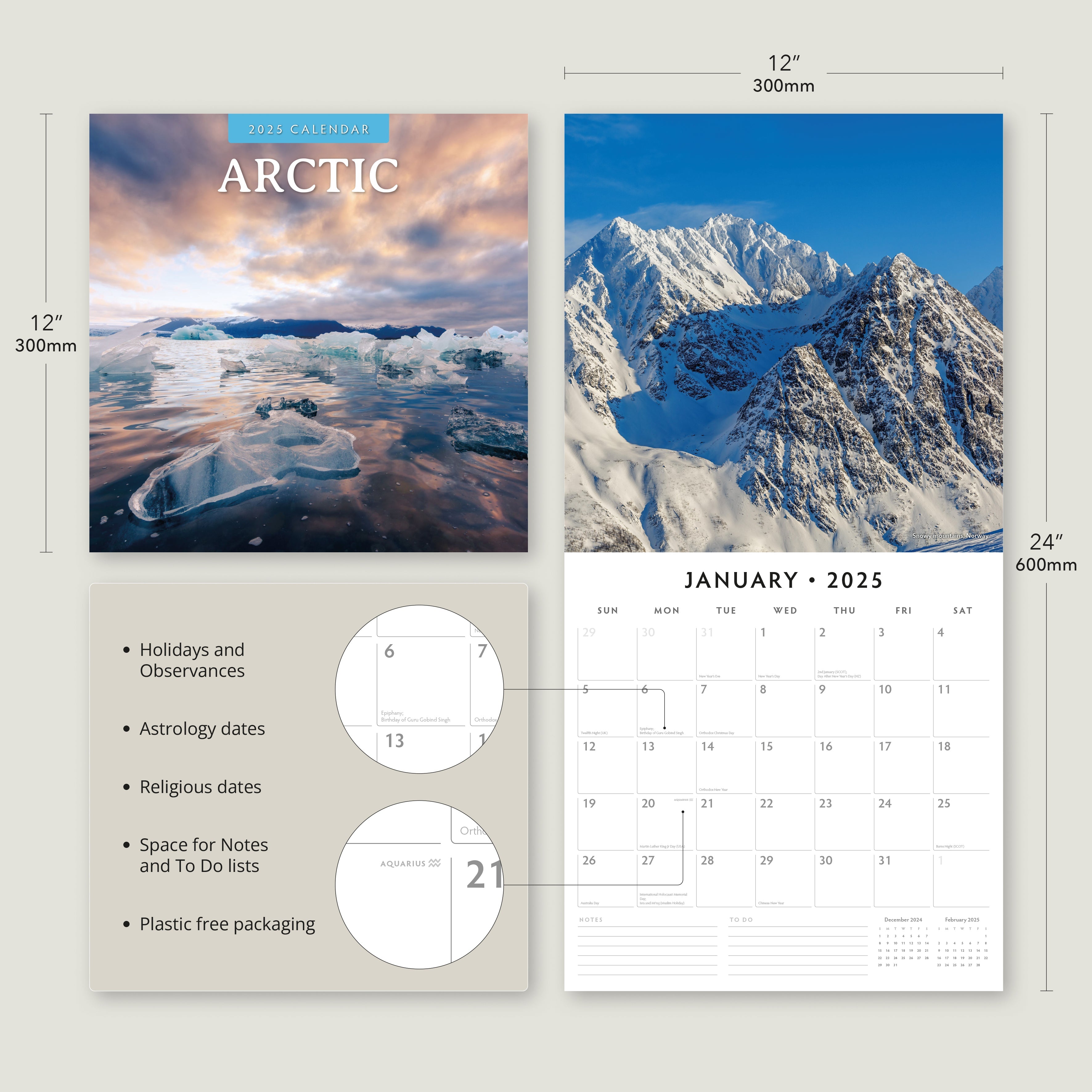 2025 Arctic - Square Wall Calendar