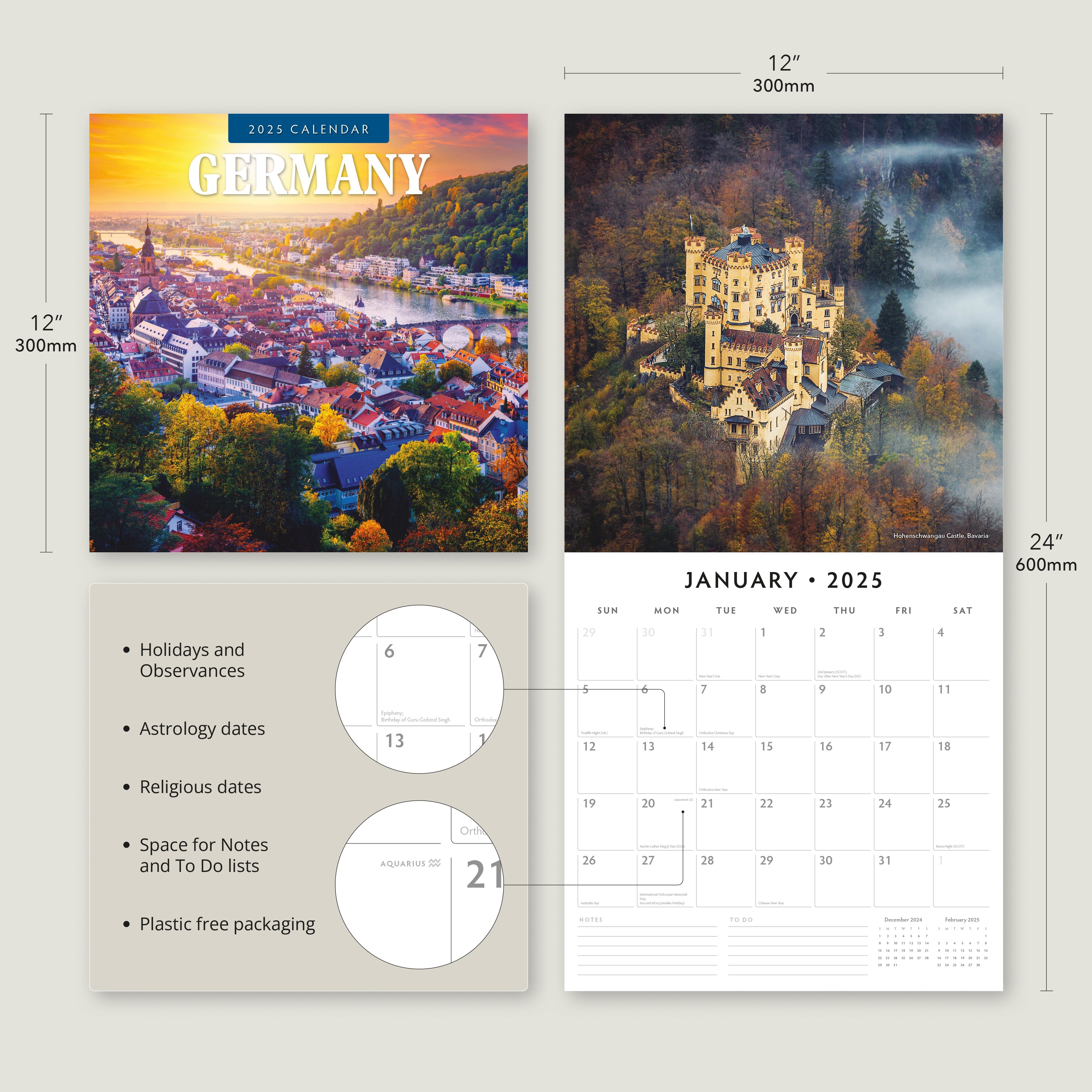 2025 Germany - Square Wall Calendar