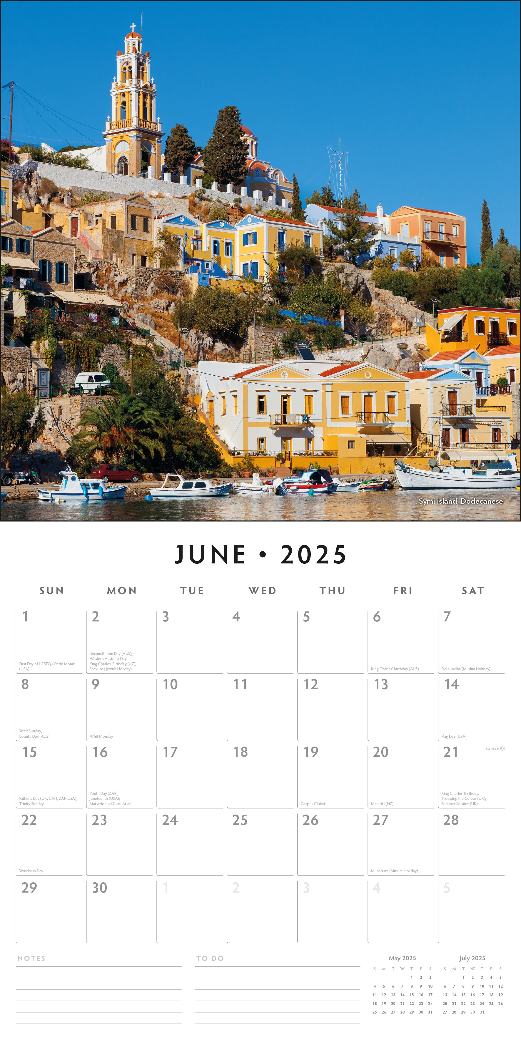 2025 Greek Islands - Square Wall Calendar