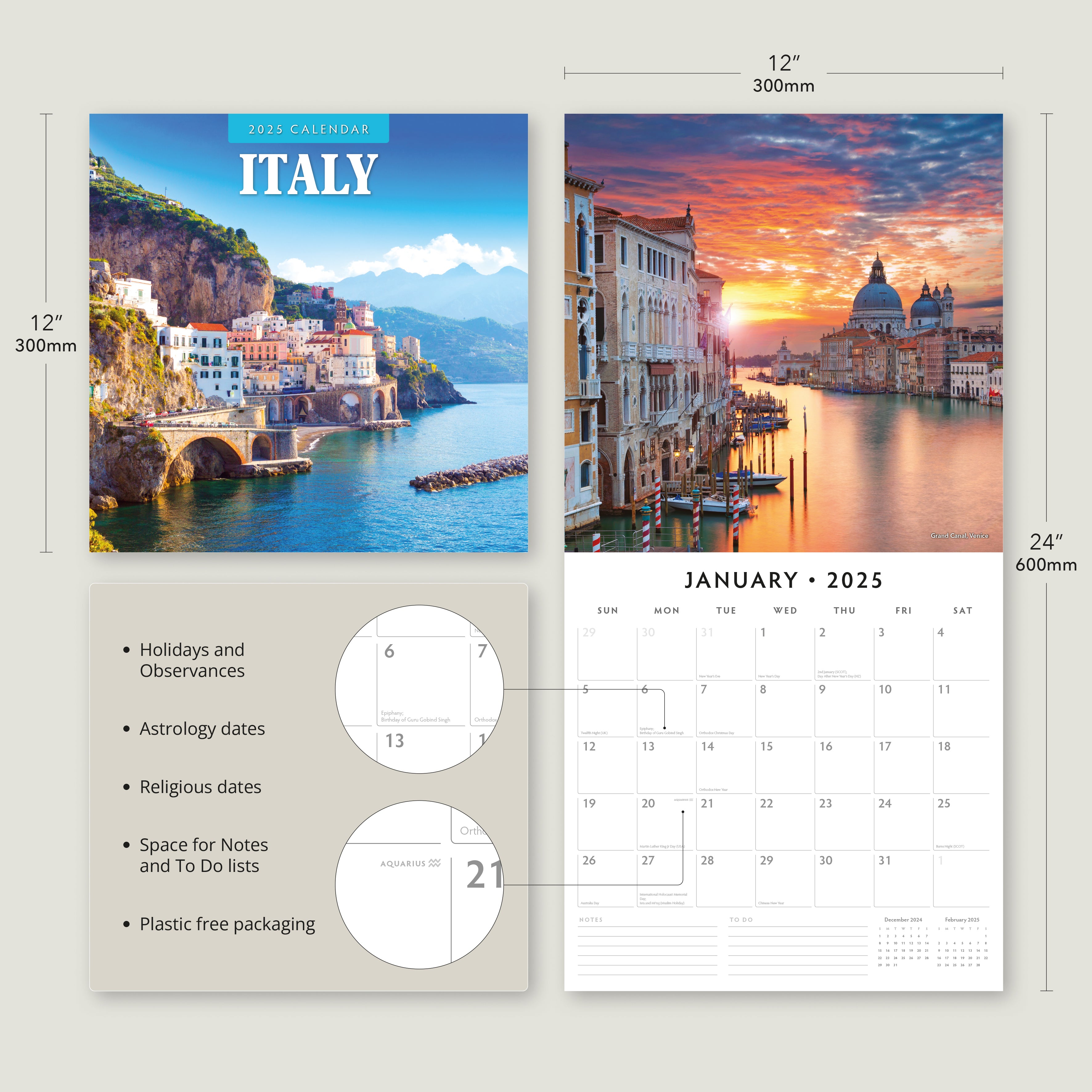 2025 Italy - Square Wall Calendar