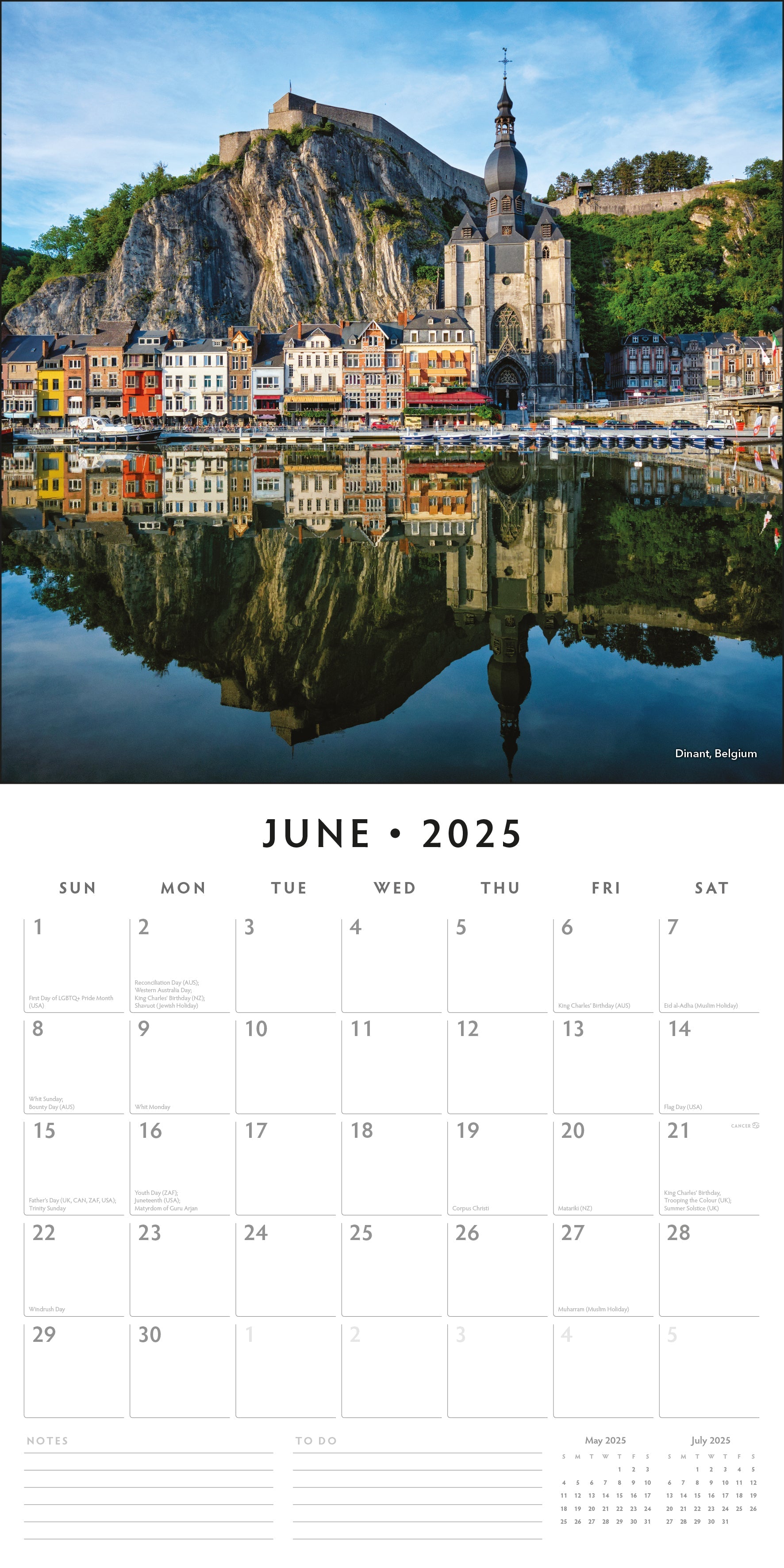 2025 Medieval Towns Square Wall Calendar