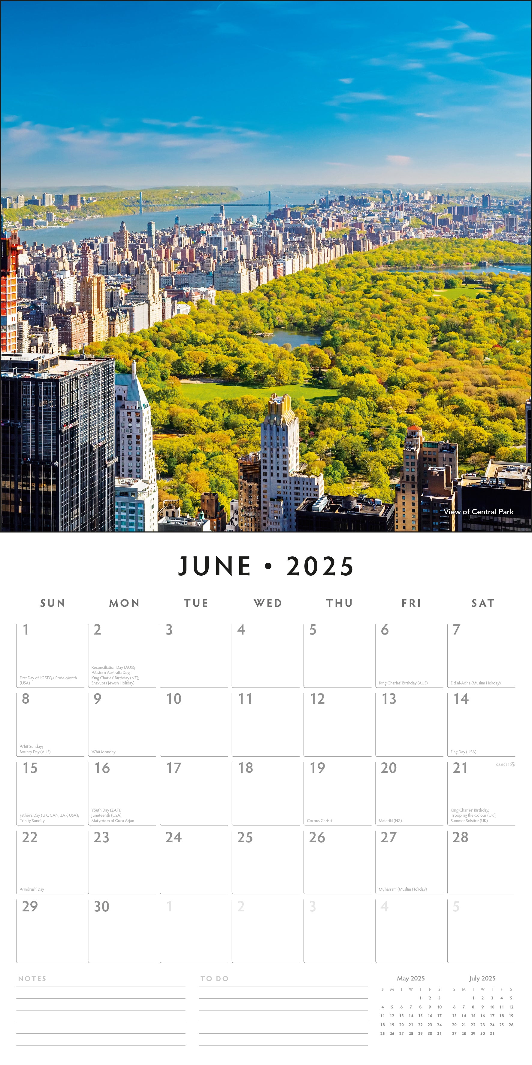 2025 New York - Square Wall Calendar