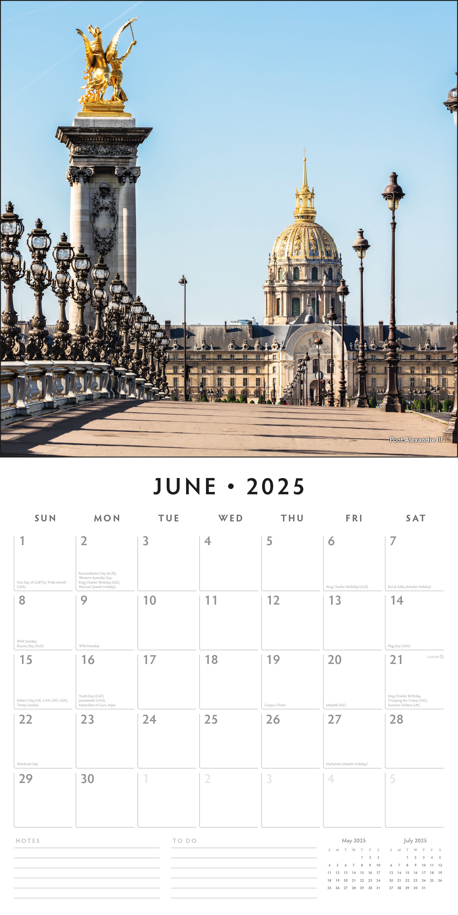 2025 Paris - Square Wall Calendar