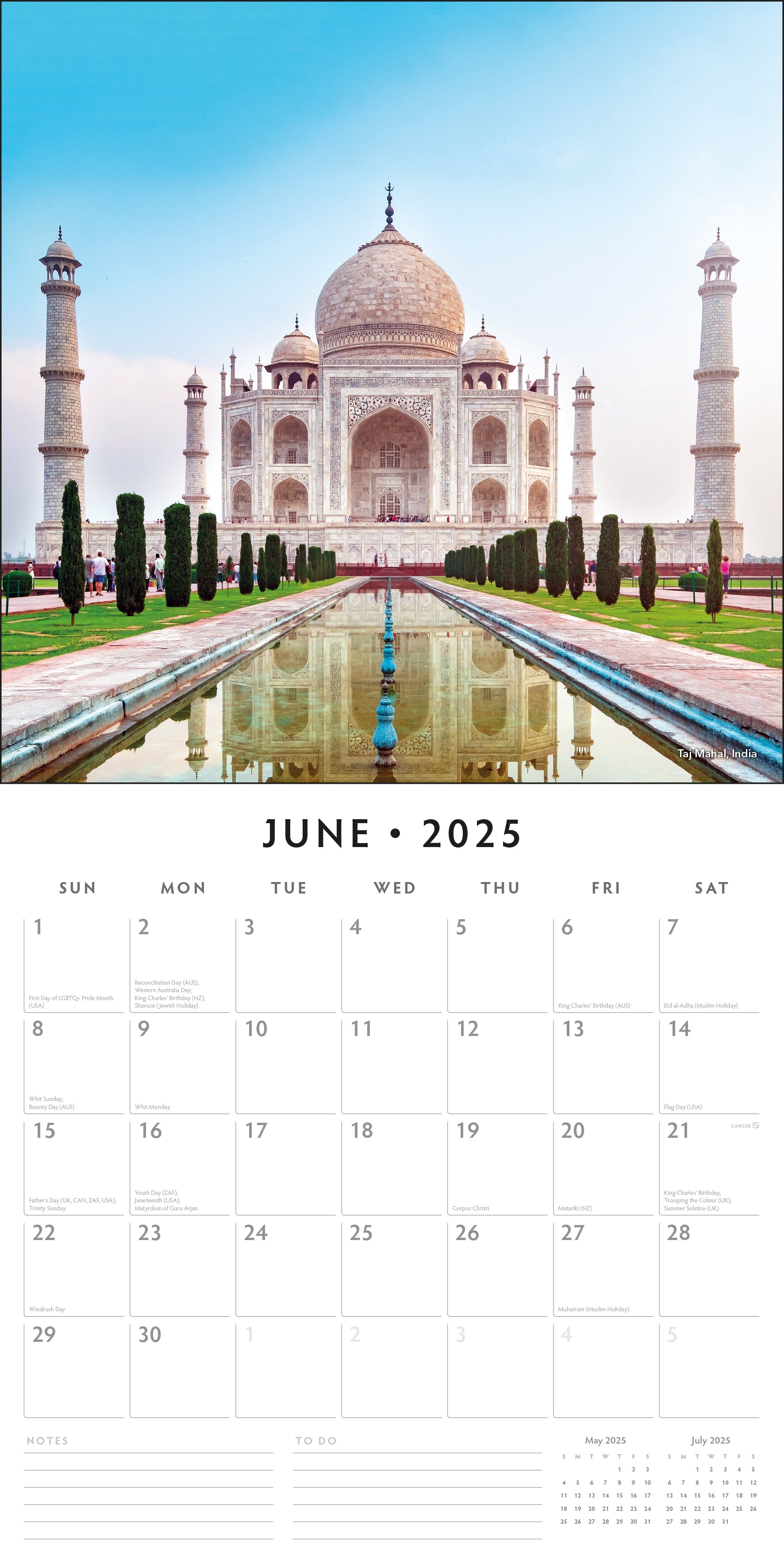 2025 Wonders of the World - Square Wall Calendar