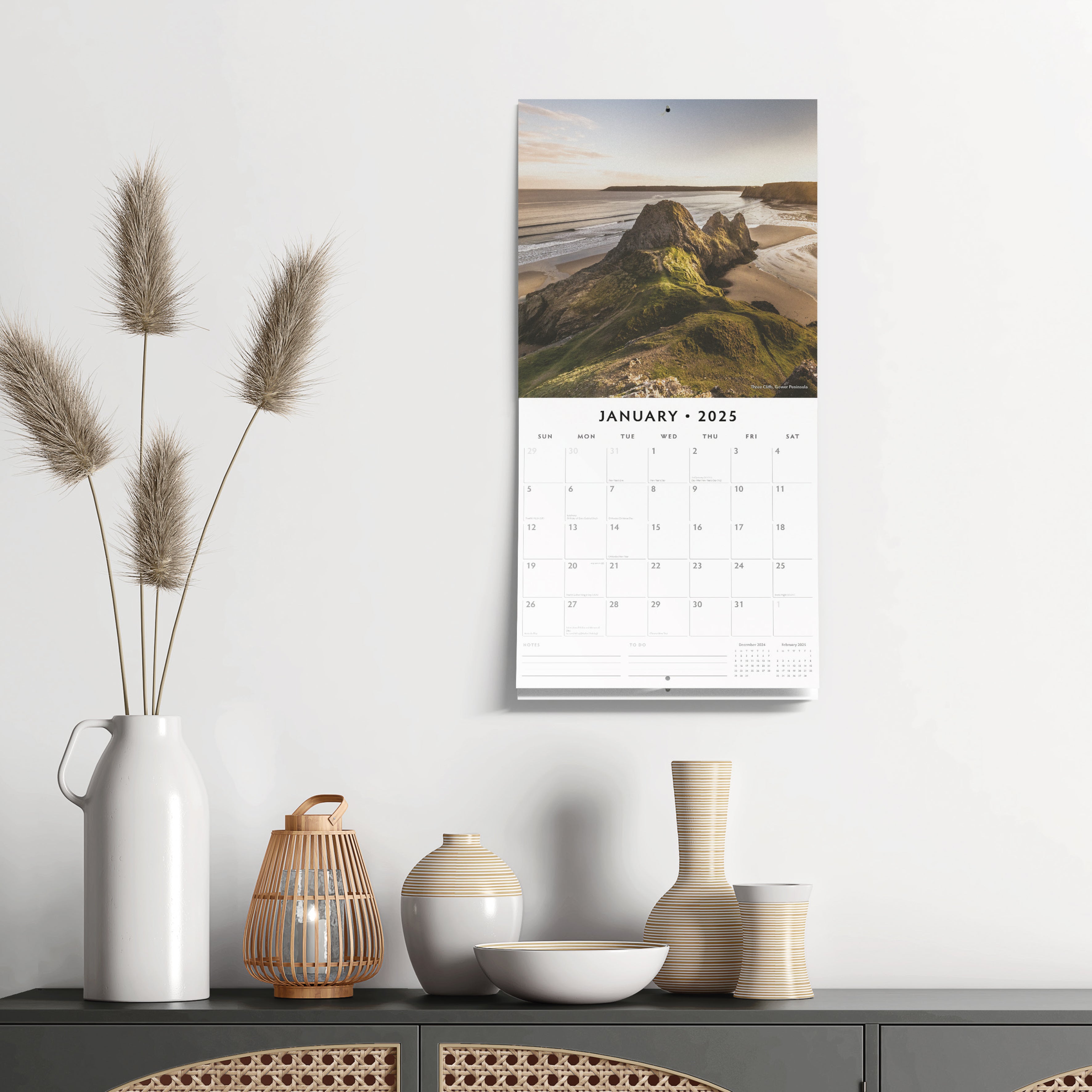 2025 Wales - Square Wall Calendar