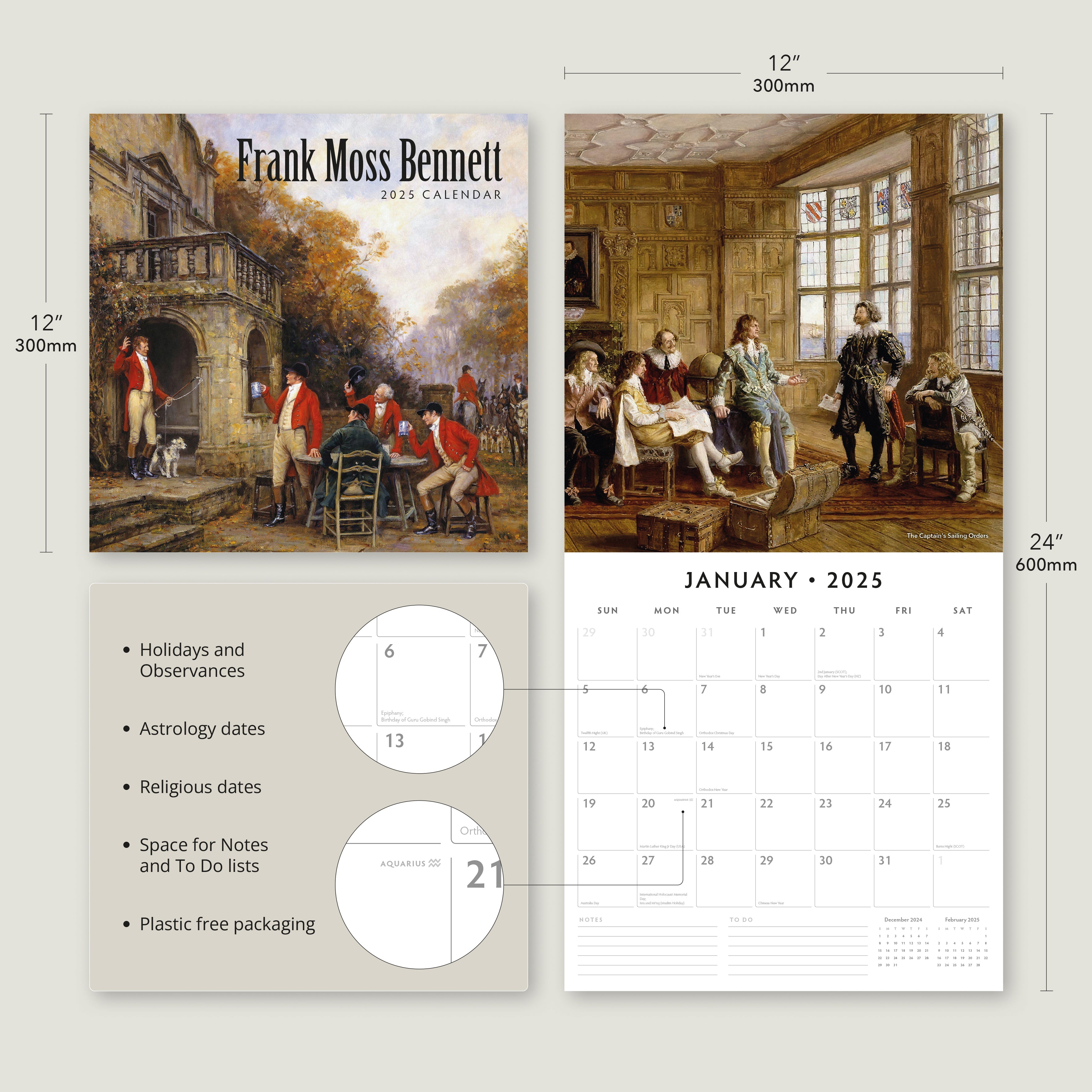 2025 Frank Moss Bennett - Square Wall Calendar