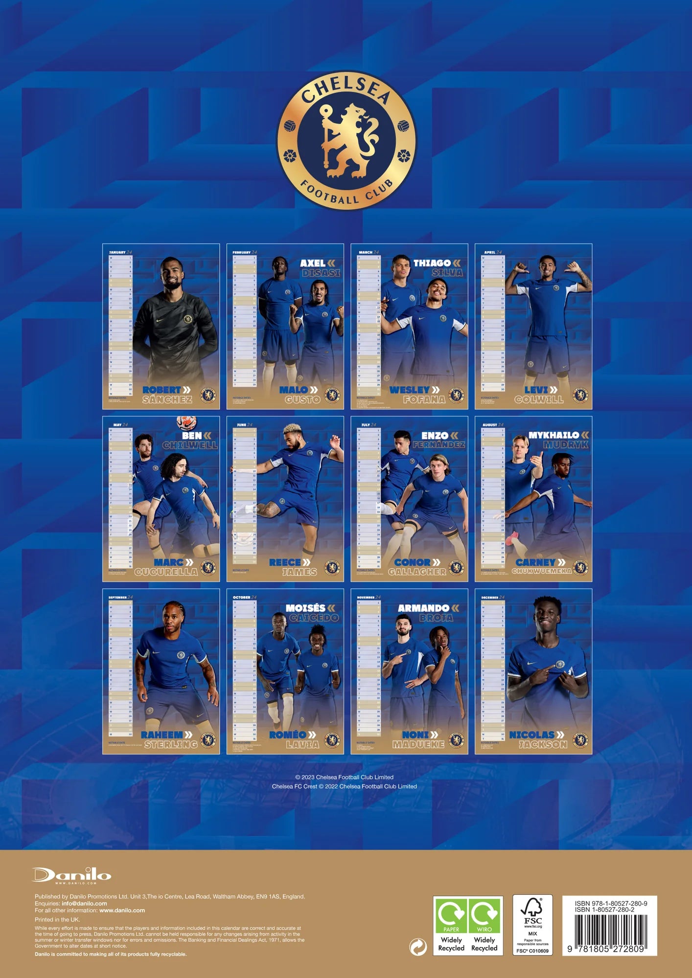 2024 Chelsea FC - A3 Wall Calendar  SOLD OUT