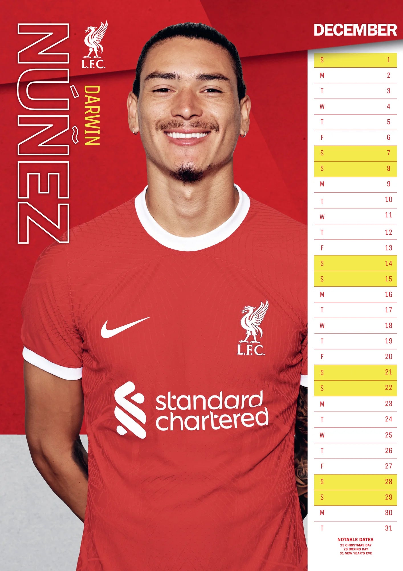 2024 Liverpool FC - A3 Wall Calendar