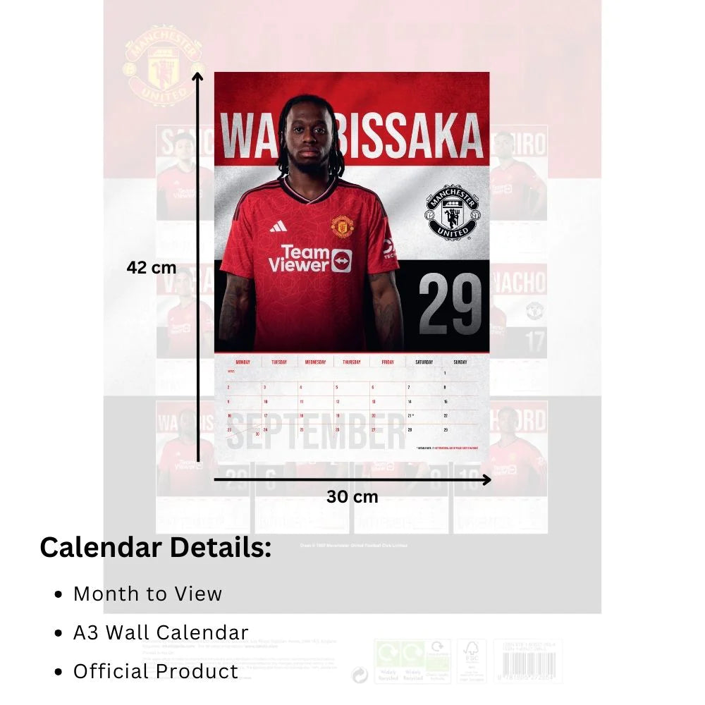 2024 Manchester United FC A3 Wall Calendar