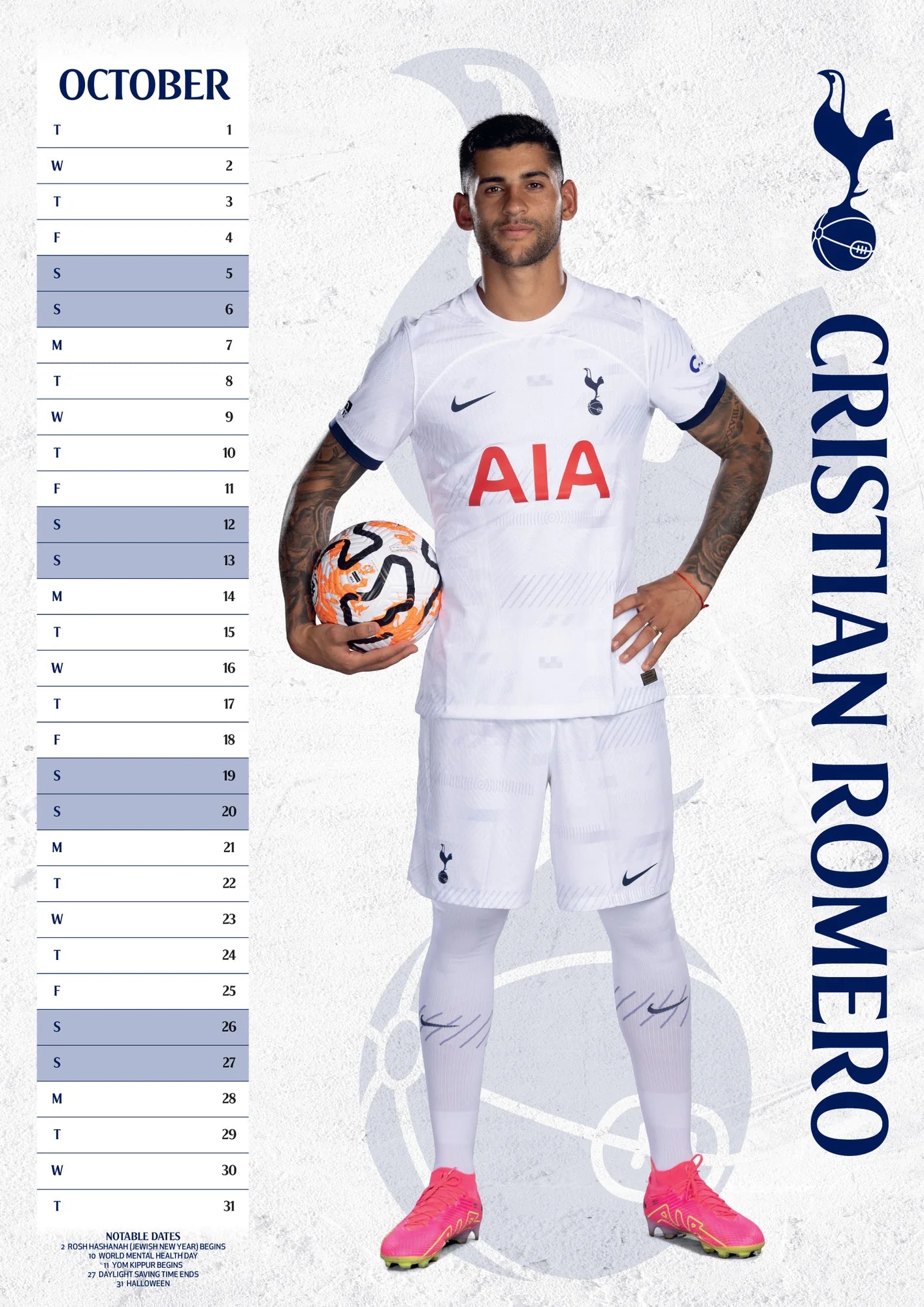 2024 Tottenham Hotspur FC - A3 Wall Calendar  SOLD OUT