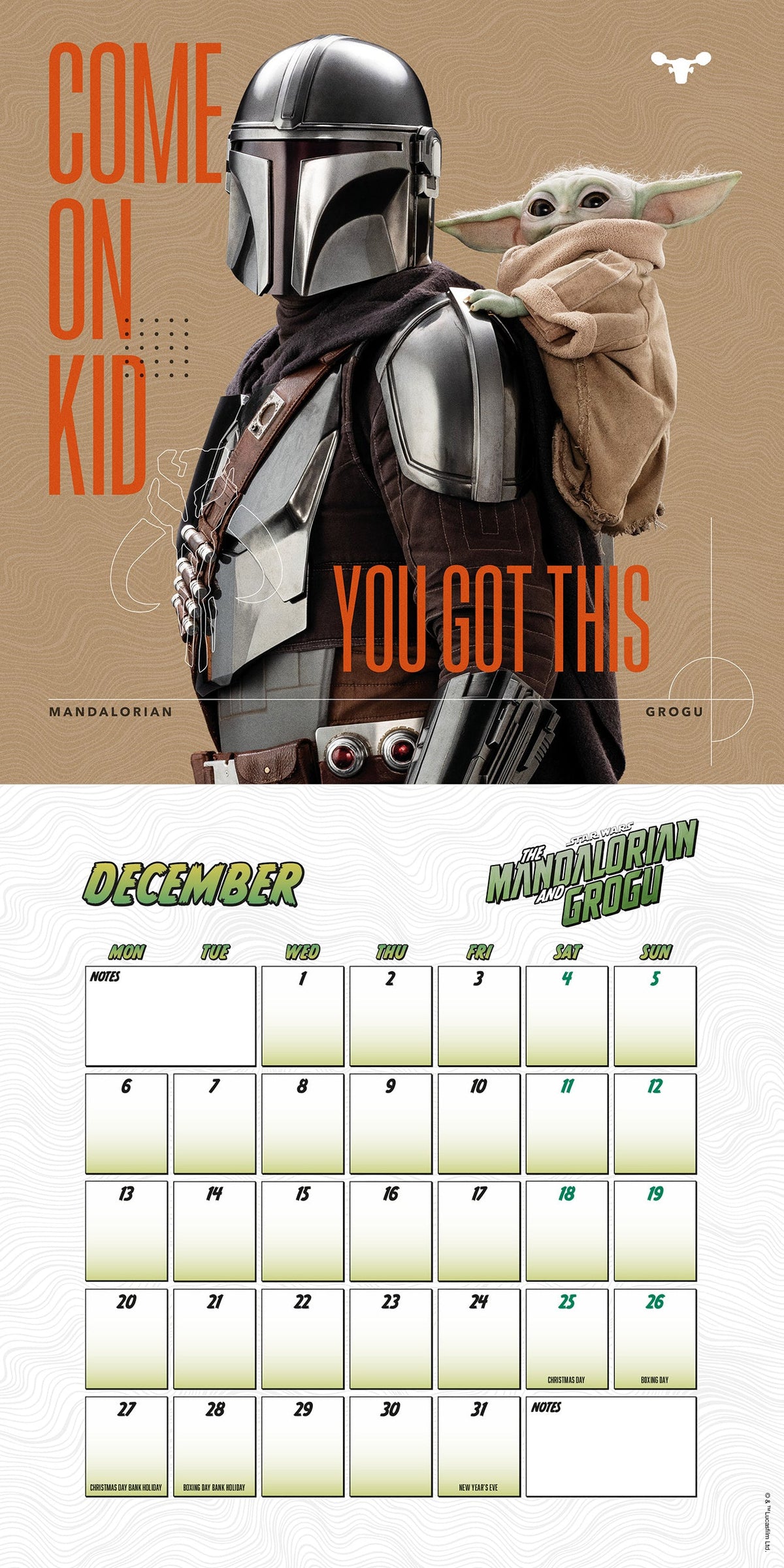 2027 Star Wars - The Mandalorian and Grogu - Square Wall Calendar — interior 2