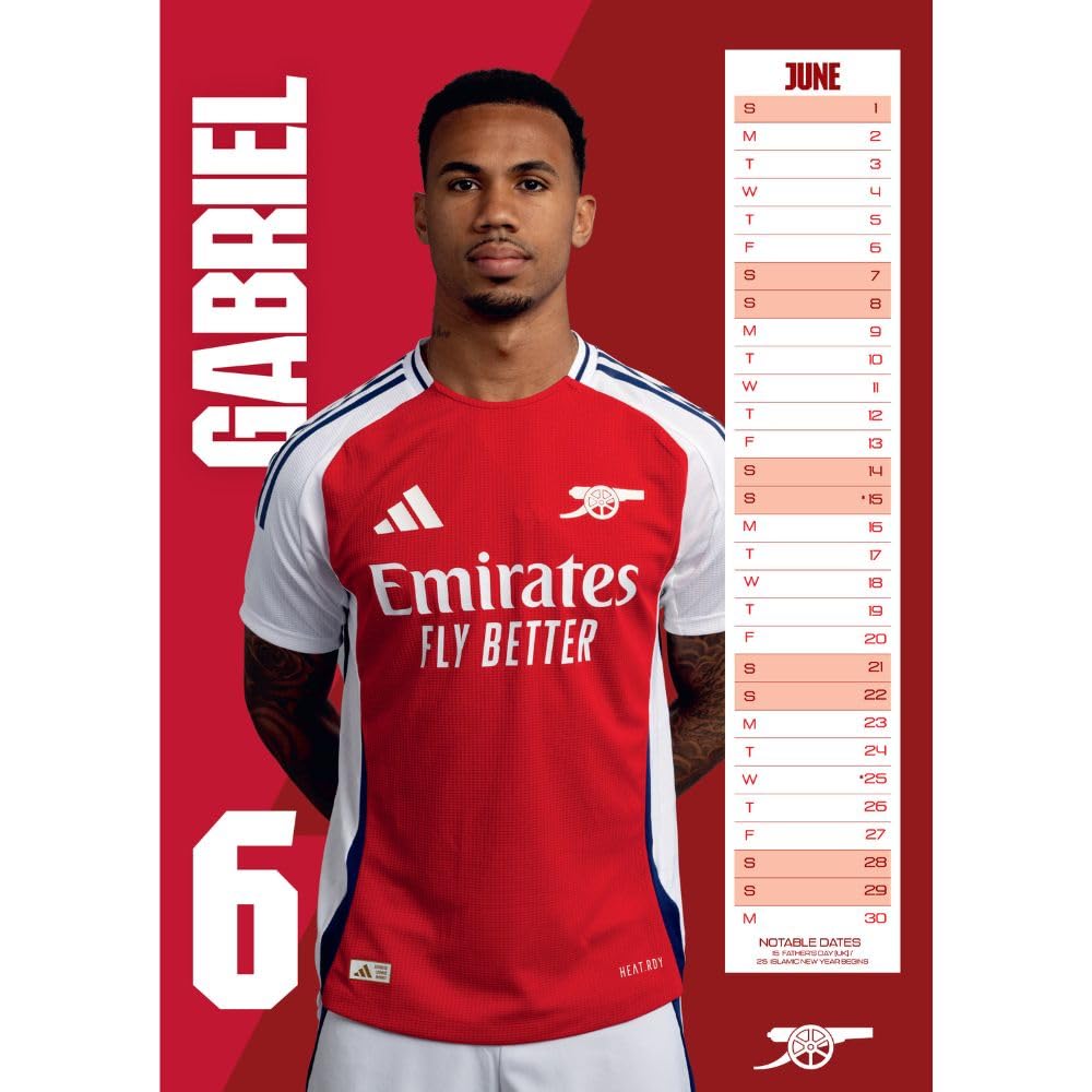 2025 Arsenal Fc - A3 Wall Calendar