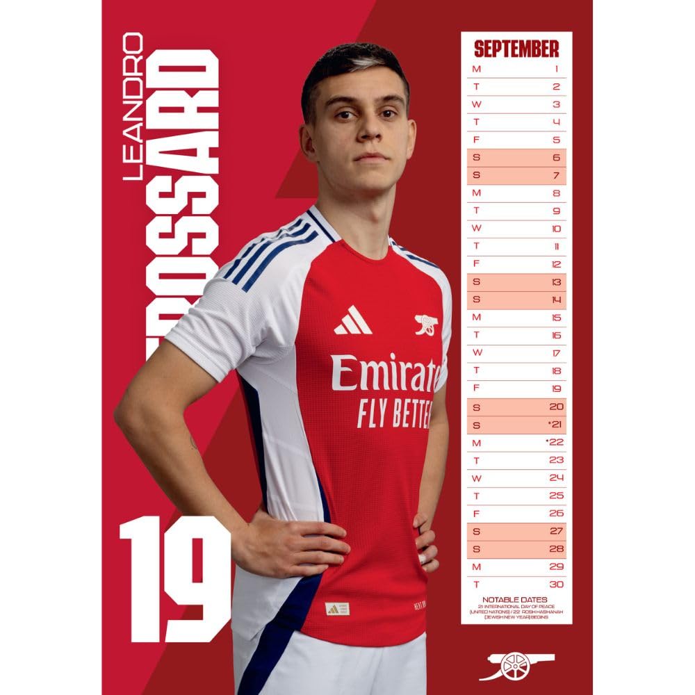 2025 Arsenal Fc - A3 Wall Calendar