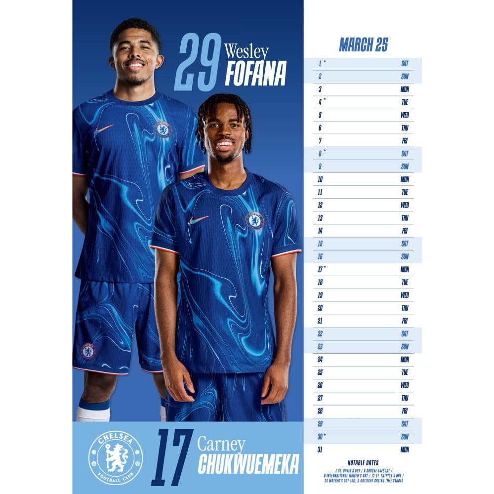 2025 Chelsea Fc - A3 Wall Calendar