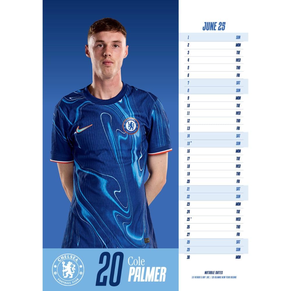 2025 Chelsea Fc - A3 Wall Calendar