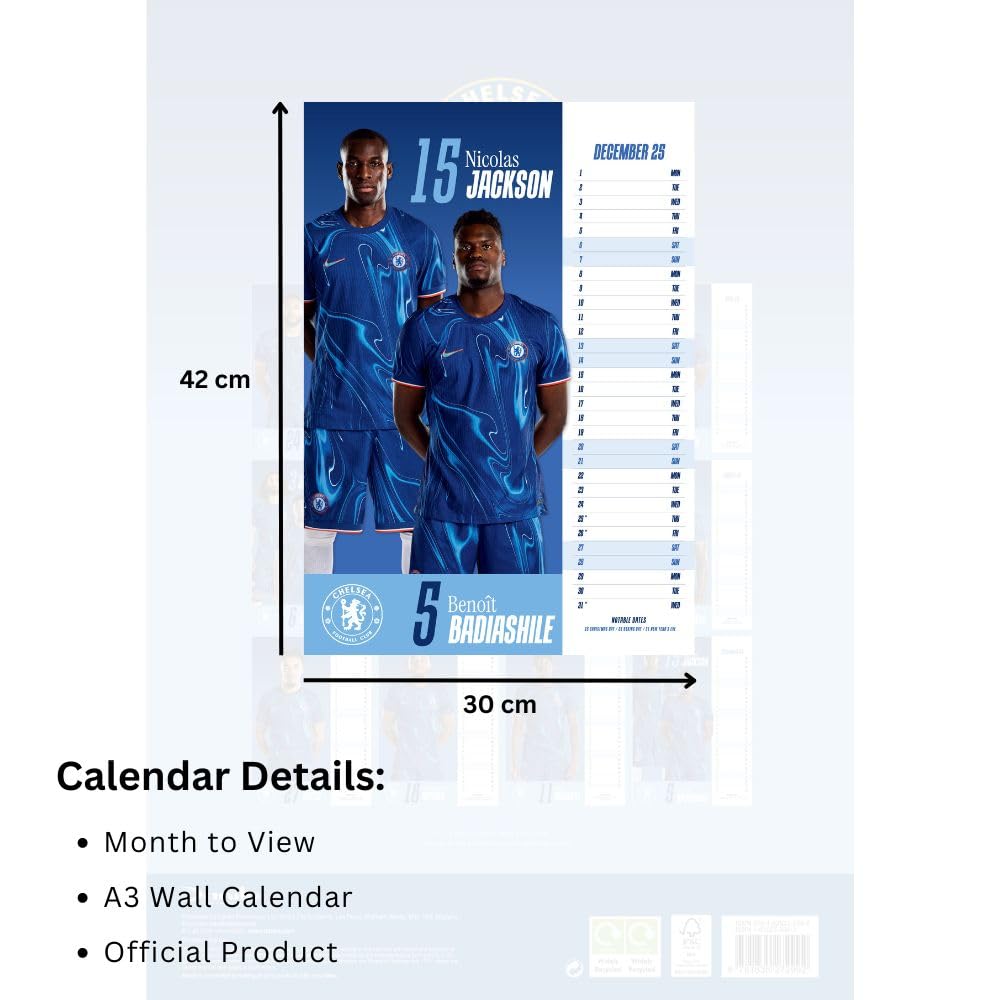 2025 Chelsea Fc - A3 Wall Calendar