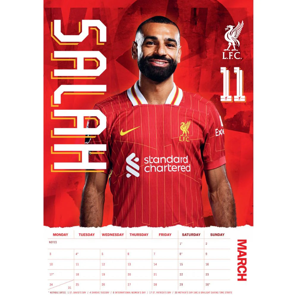 2025 Liverpool Fc - A3 Wall Calendar