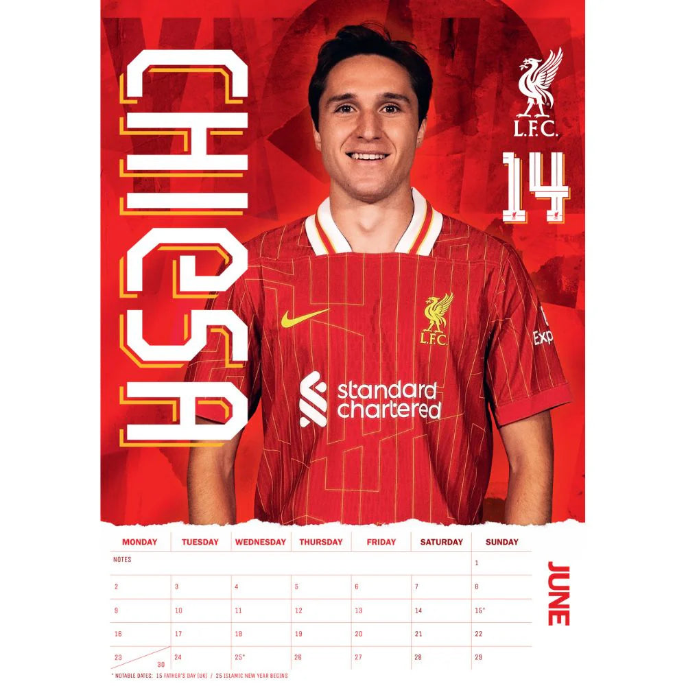 2025 Liverpool Fc - A3 Wall Calendar