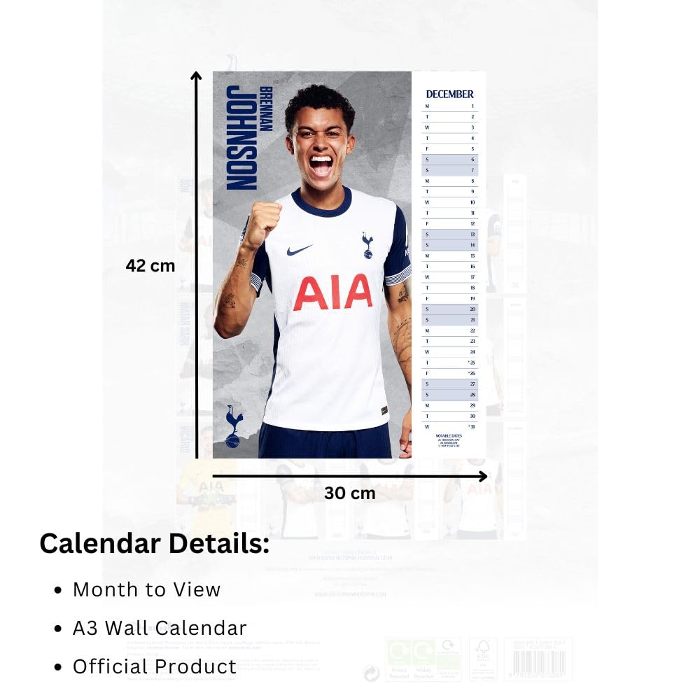 2025 Tottenham Hotspur Fc - A3 Wall Calendar