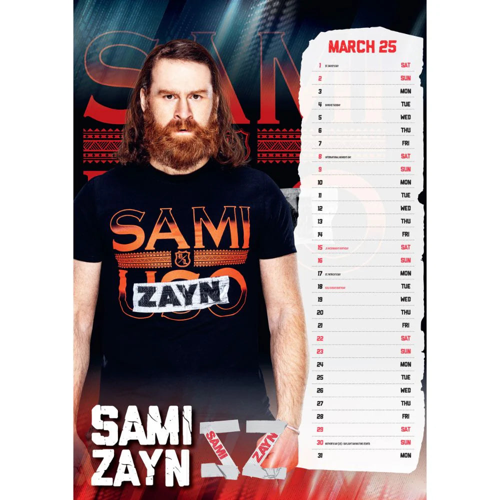 2025 WWE Men - A3 Wall Calendar