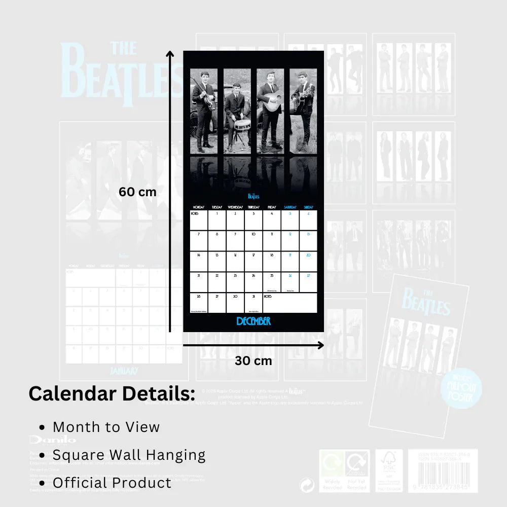 2026 The Beatles - Square Wall Calendar