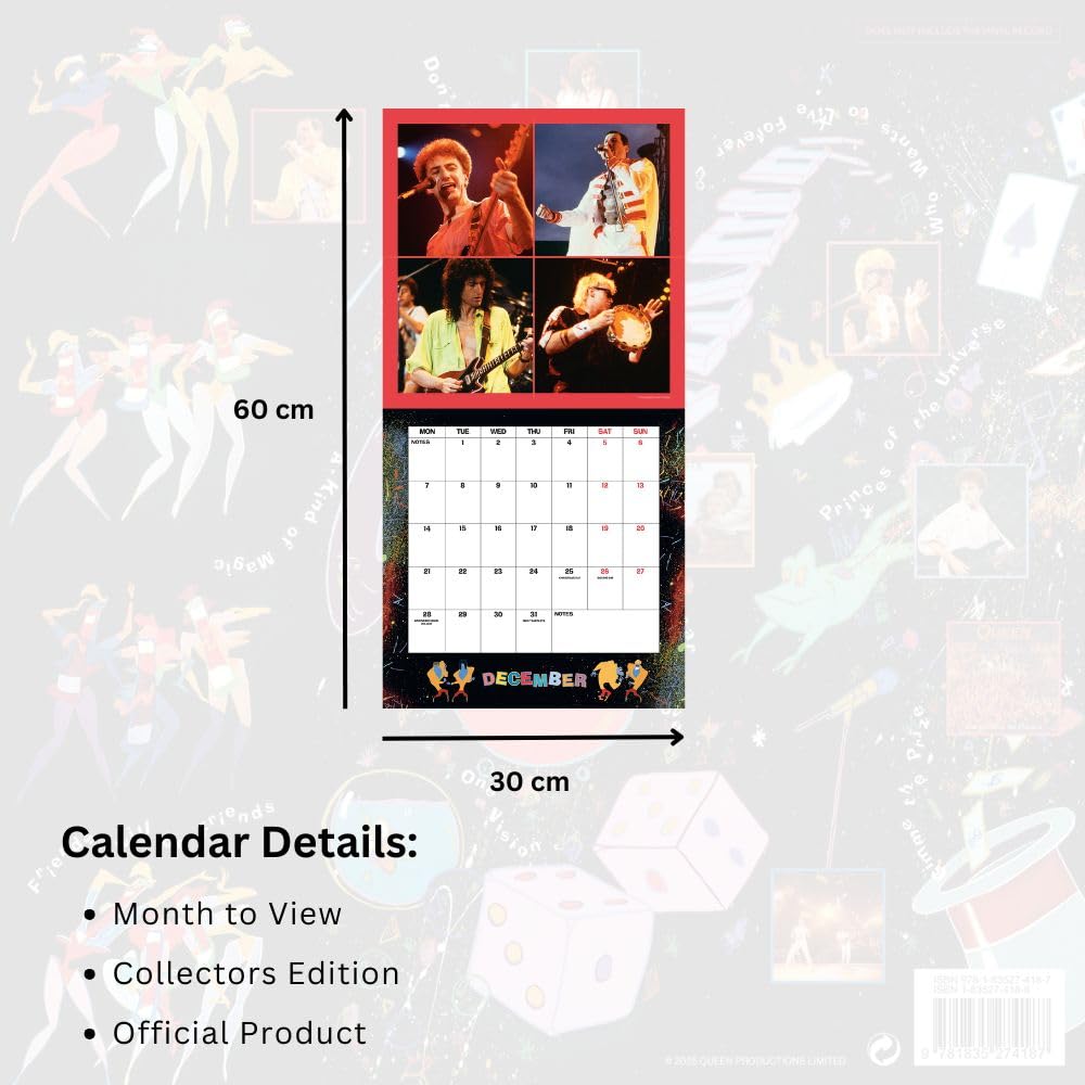 2026 Queen - Collector's Edition Record Sleeve - Square Wall Calendar