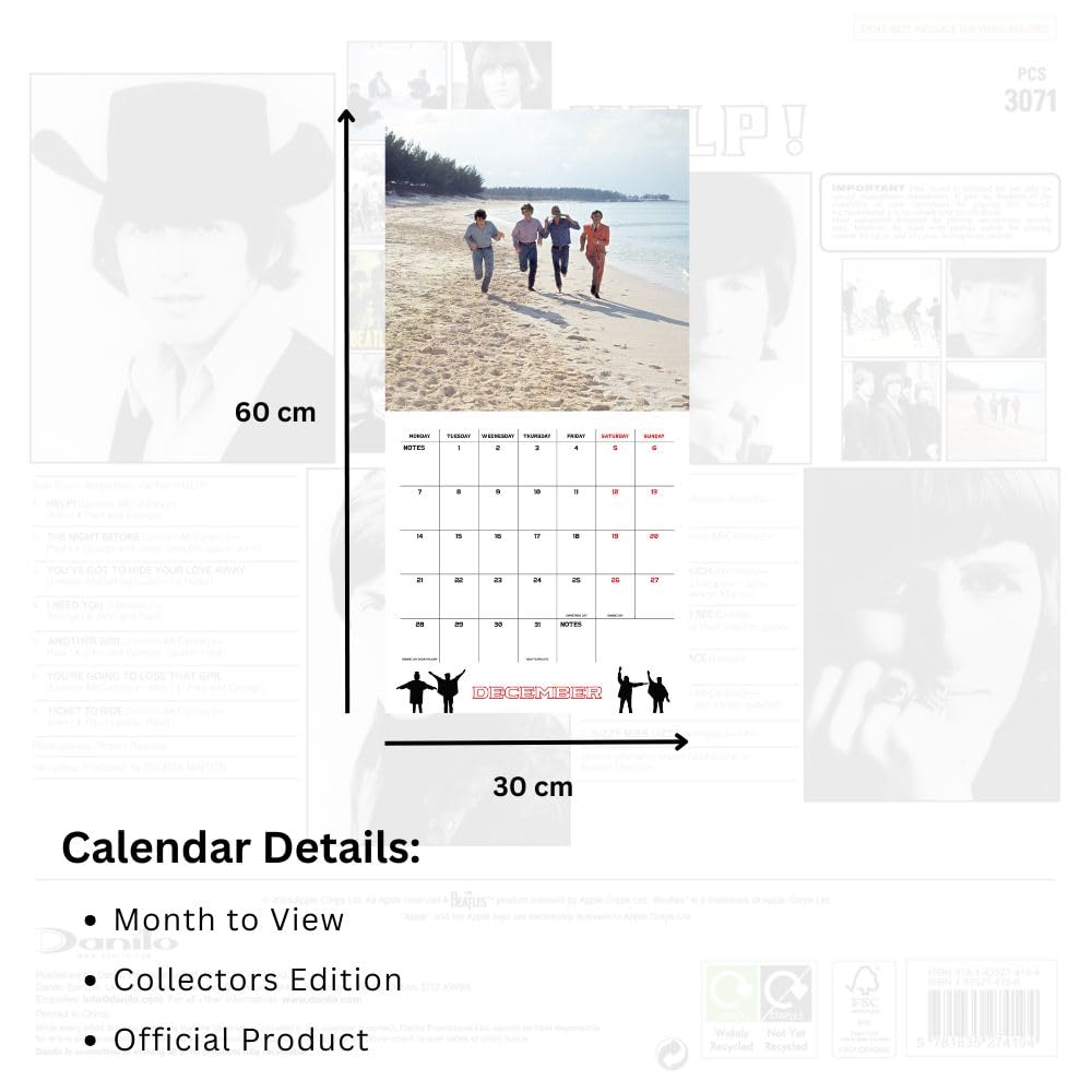 2026 The Beatles - Collector's Edition Record Sleeve - Square Wall Calendar