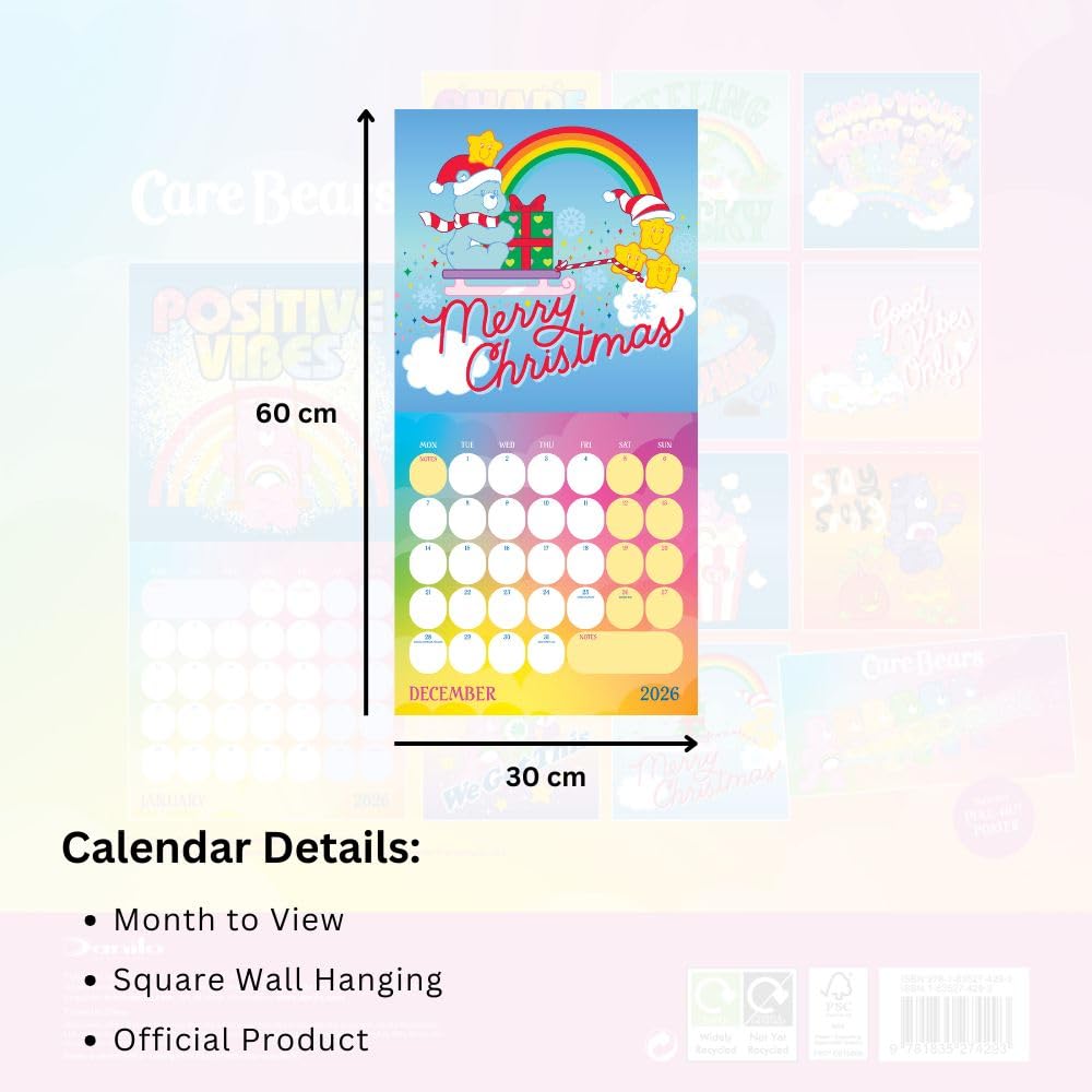 2026 Care Bears - Square Wall Calendar