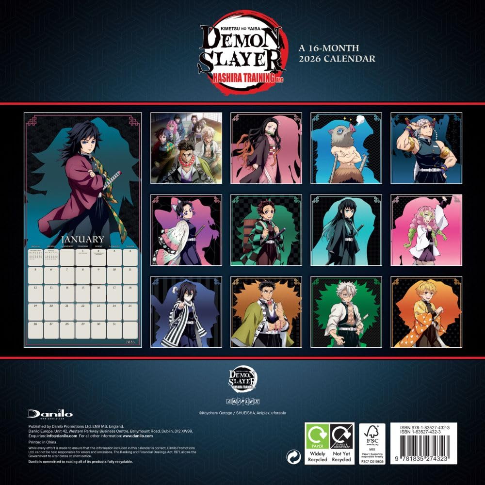 2026 Demon Slayer - Square Wall Calendar