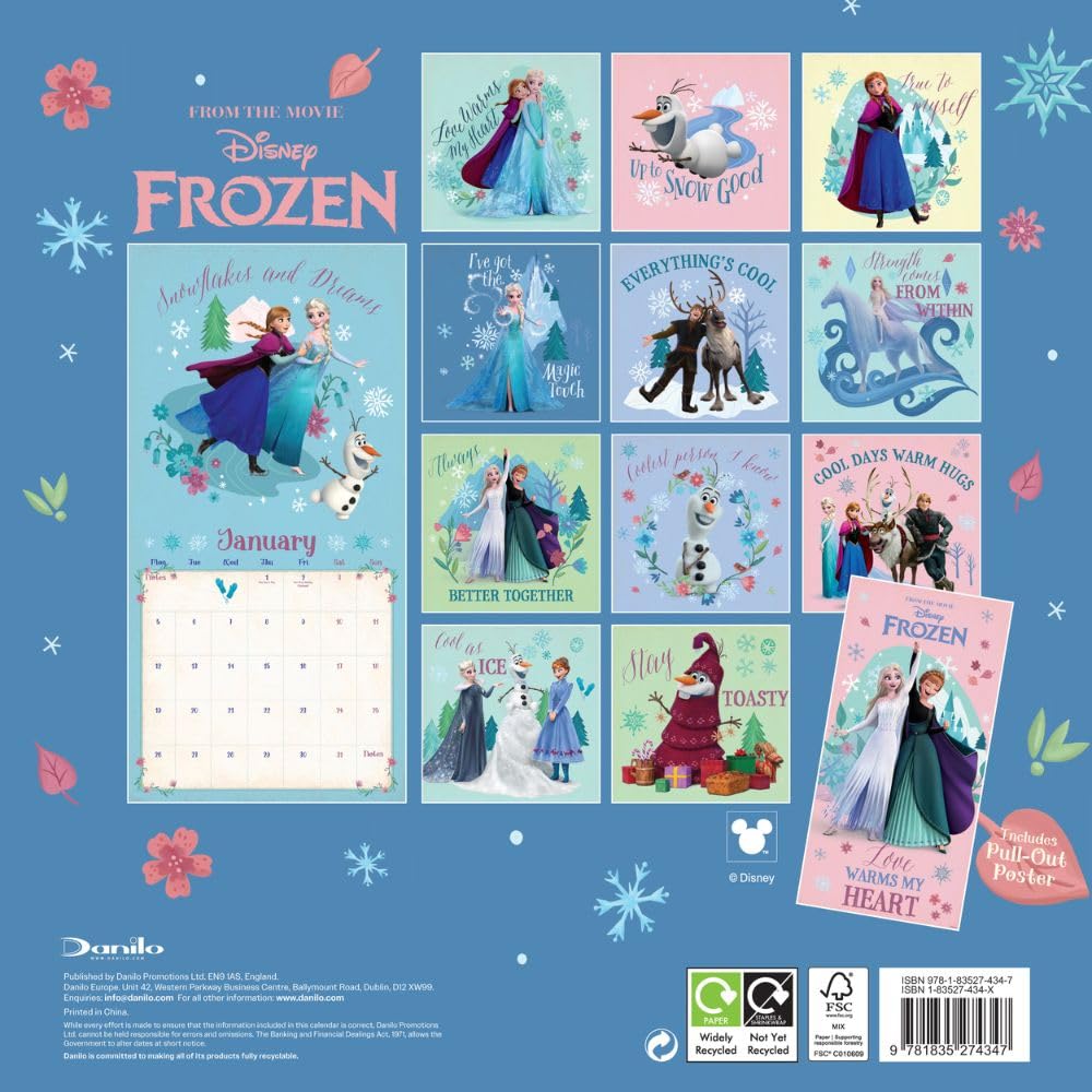 2026 Disney Frozen - Square Wall Calendar