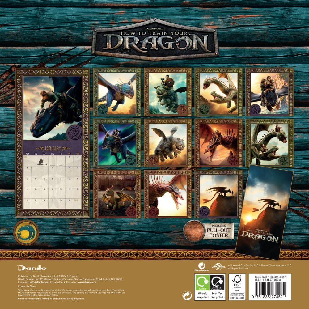 2026 How To Train Your Dragon Movie - Square Wall Calendar