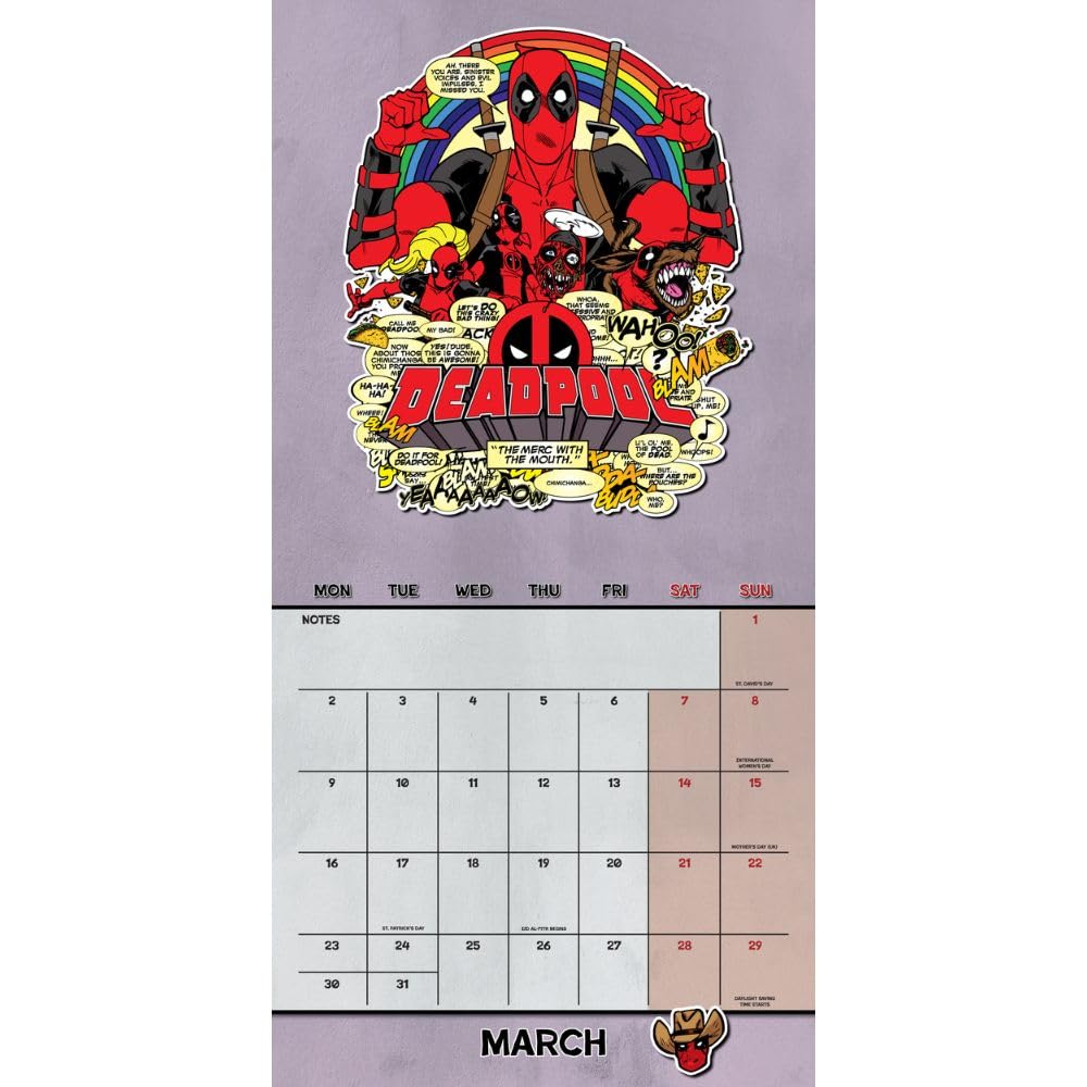 2026 Marvel Deadpool - Square Wall Calendar