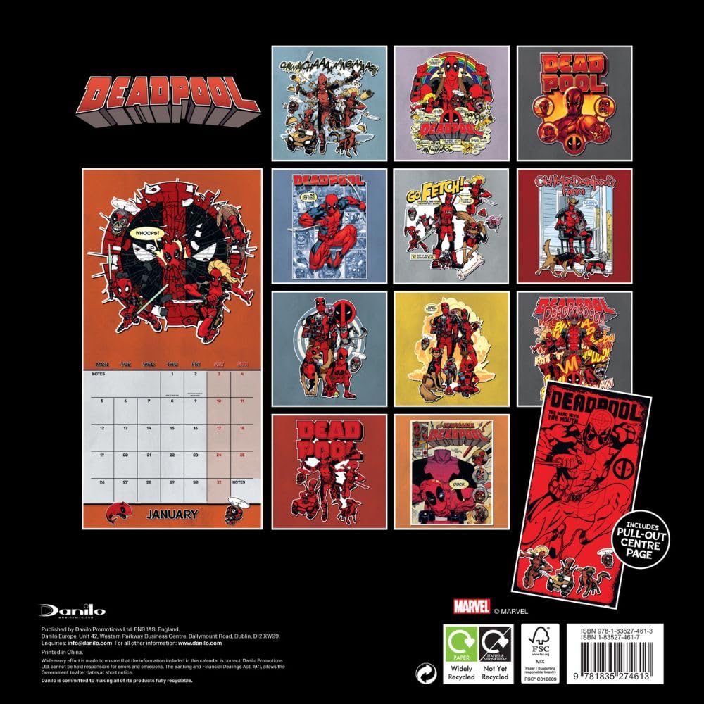 2026 Marvel Deadpool - Square Wall Calendar