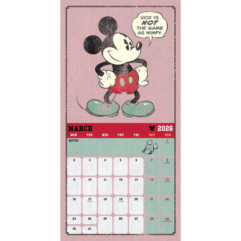 2026 Mickey Mouse Classic - Square Wall Calendar