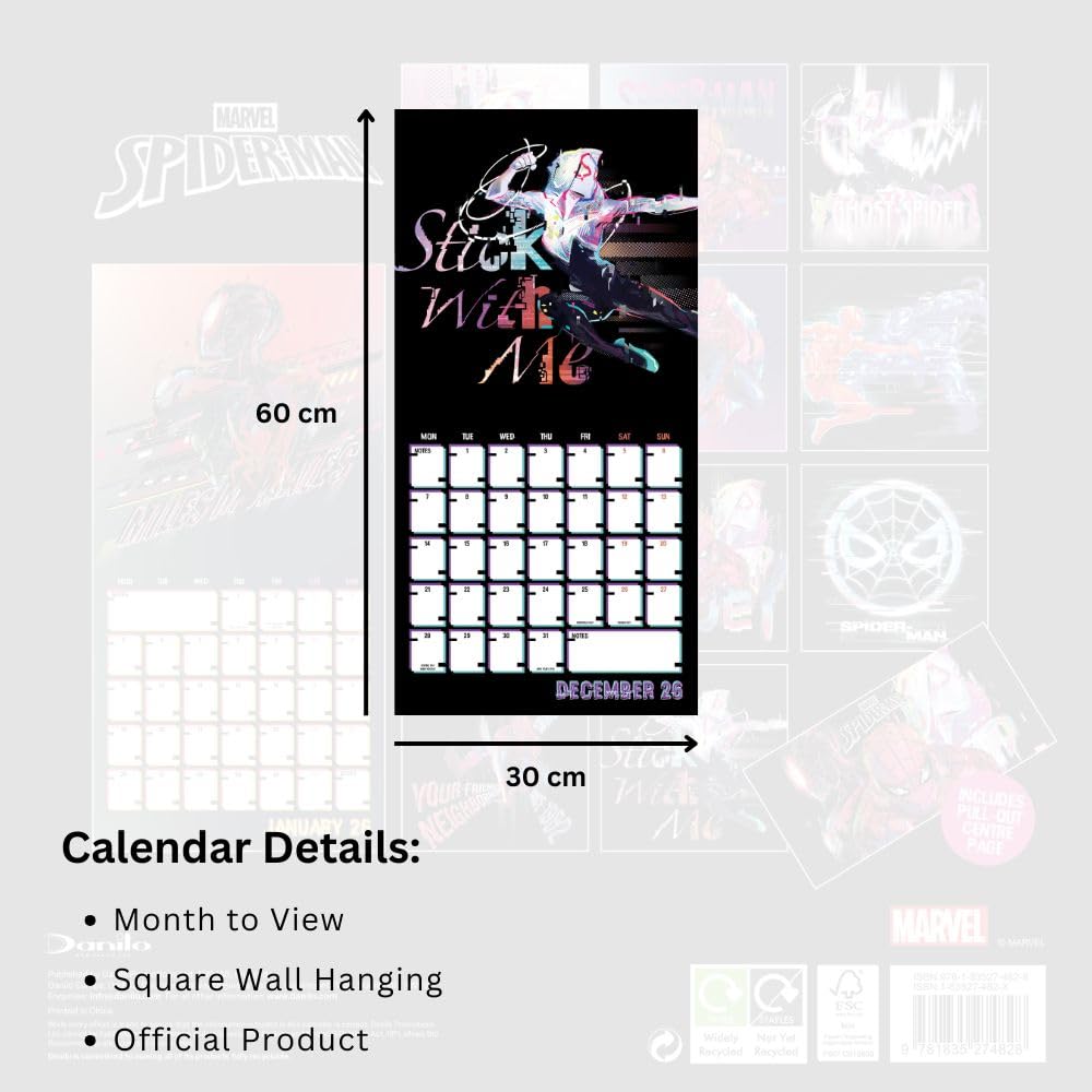 2026 Spider-Man - Square Wall Calendar