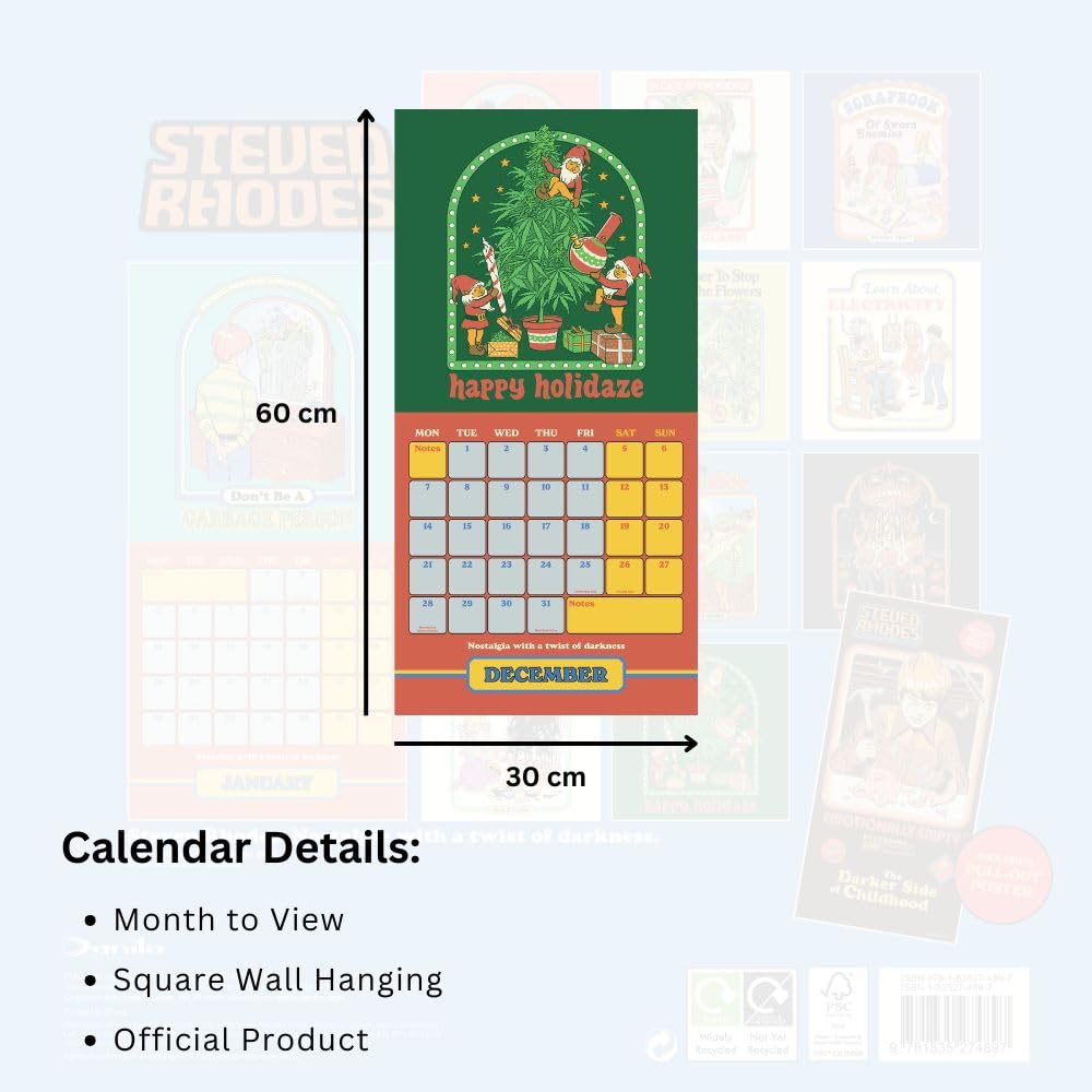 2026 The Darker Side of Childhood - Steven Rhodes - Square Wall Calendar