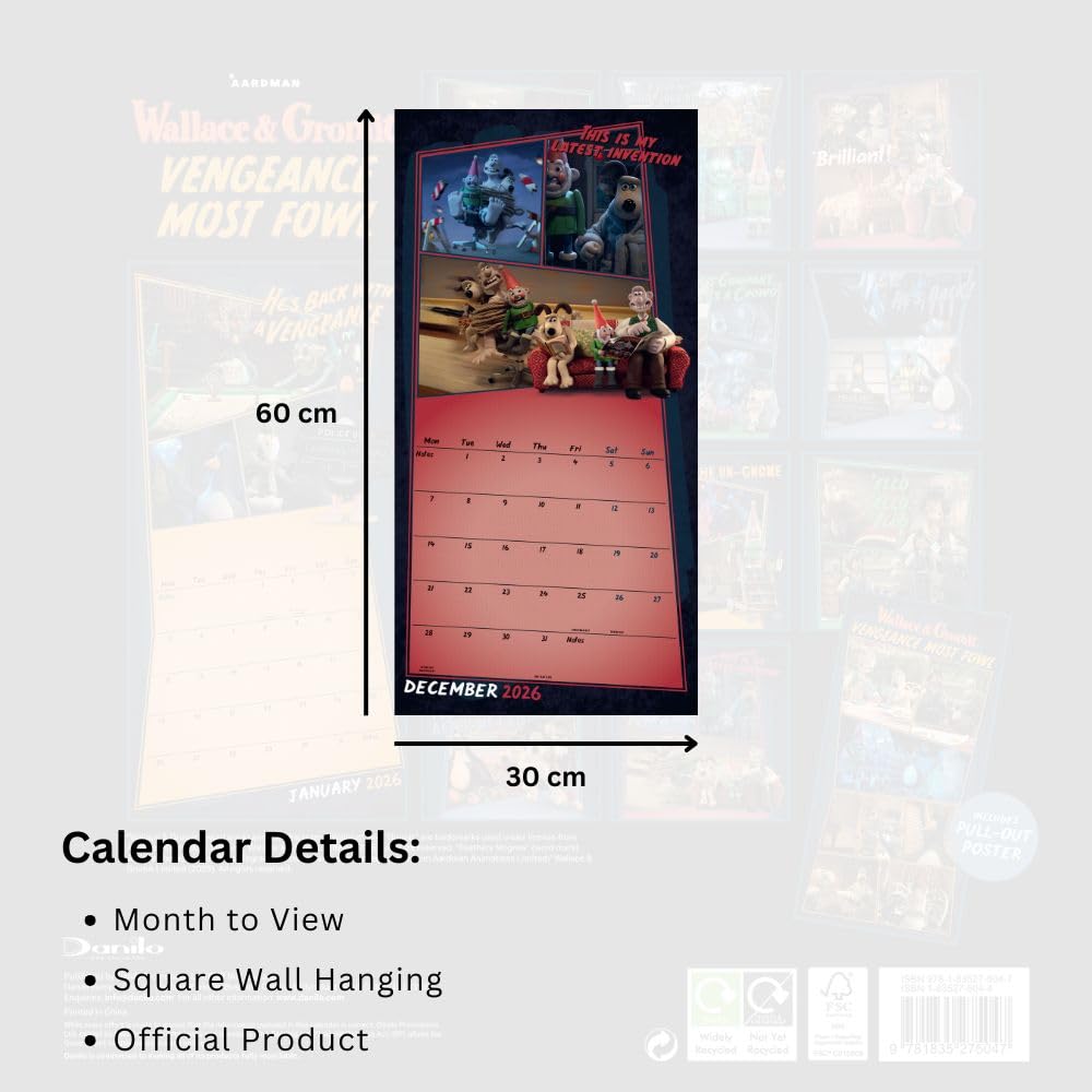 2026 Wallace & Gromit - Square Wall Calendar