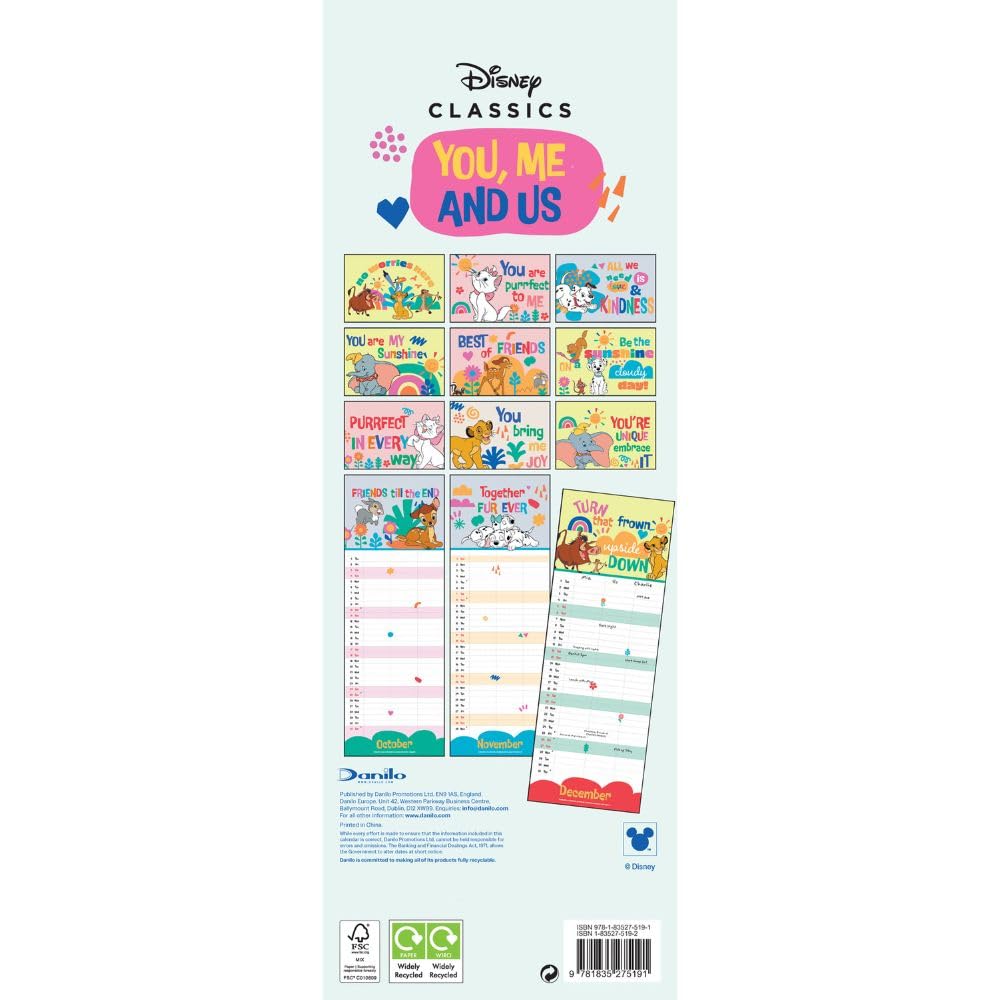2026 Disney You, Me And Us - Slim Wall Calendar