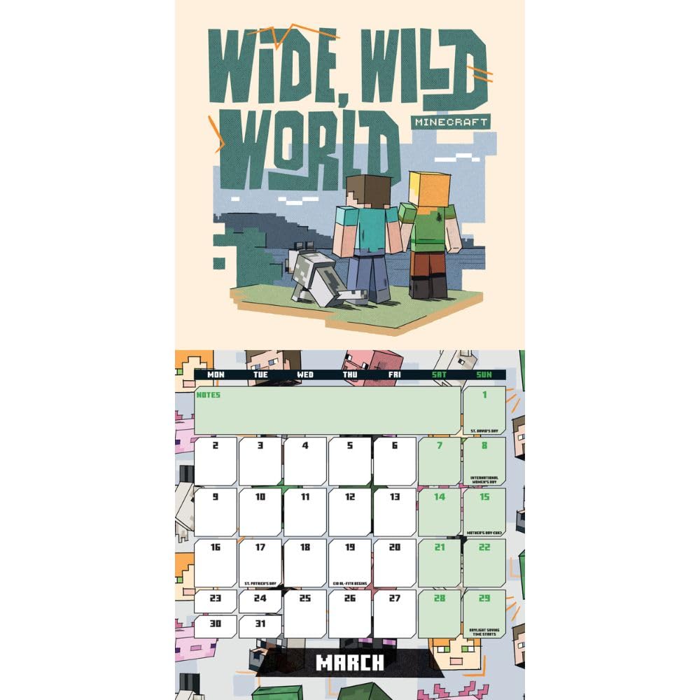 2026 Minecraft - Mini Wall Calendar