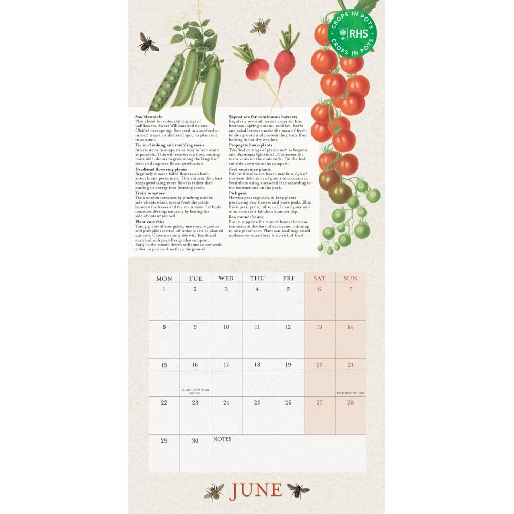2026 RHS - Crops In Pots - Mini Wall Calendar