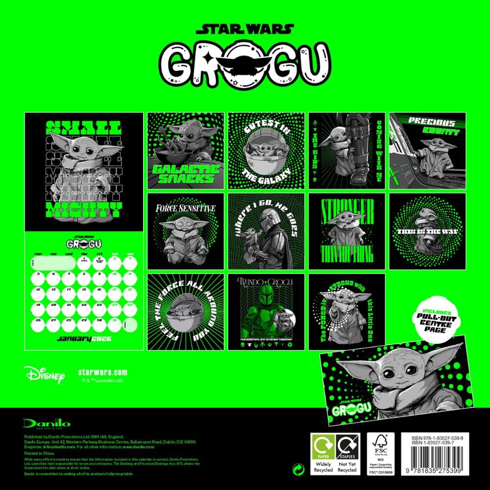 2026 Star Wars - Grogu - Mini Wall Calendar